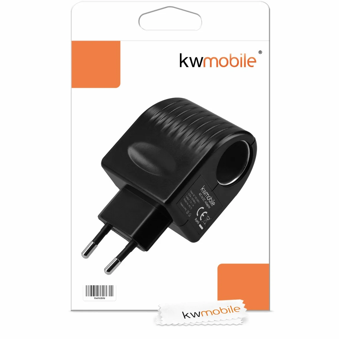kwmobile Przetwornica napięcia 230 V na 12 V do przyczepy kempingowej – adapter do gniazda zapalniczki samochodowej – 1000 mA i maks. 12 W – adapter 230 V na 12 V