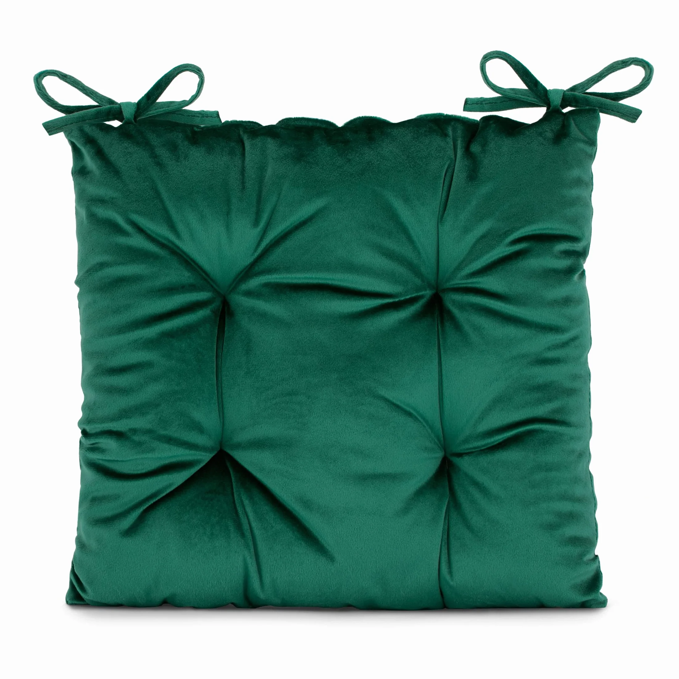 AmeliaHome Poduszka Na Krzesło Velvet 40x40 cm Butelkowy Zielony Aleksa