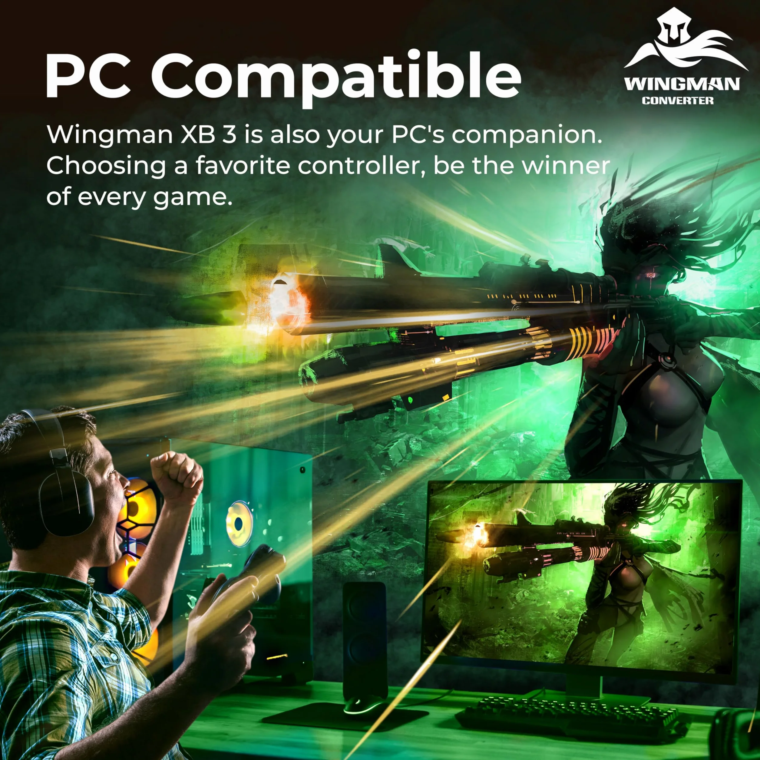 Brook Wingman XB 3 Converter - Podnieś poziom swojej gry: Bezprzewodowy adapter do Xbox Series X/S, Xbox One i PC z funkcjami Remap i Turbo [Oficjalna edycja ekskluzywna]