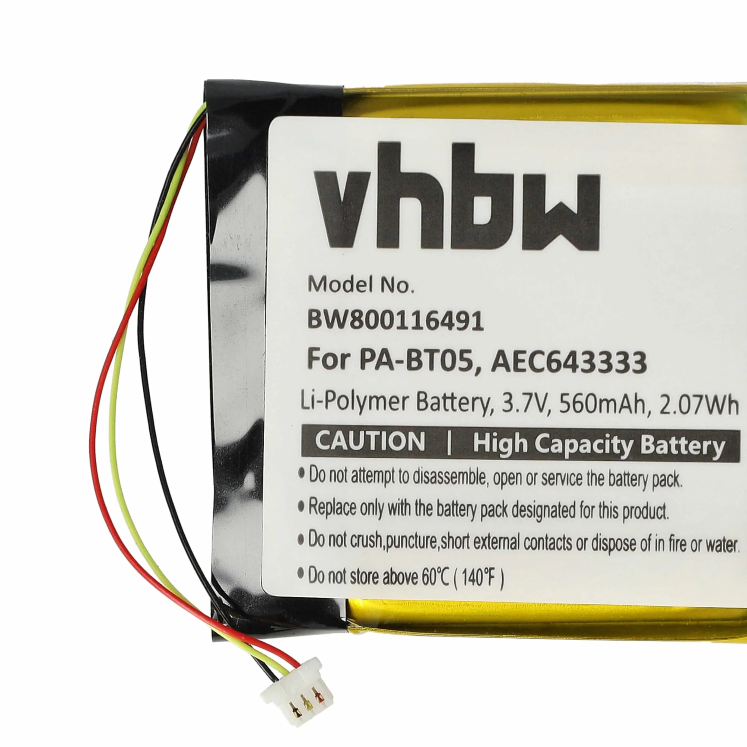 vhbw Akumulator kompatybilny z Beats Studio 3 A1914 Wireless Headset (560 mAh, 3,7 V, litowo-polimerowy)