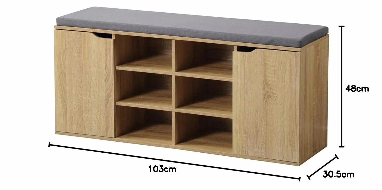 Kesper Szafka na buty z poduszką do siedzenia płyta pilśniowa 103,5x48x29,5 cm naturalny dąb sonoma