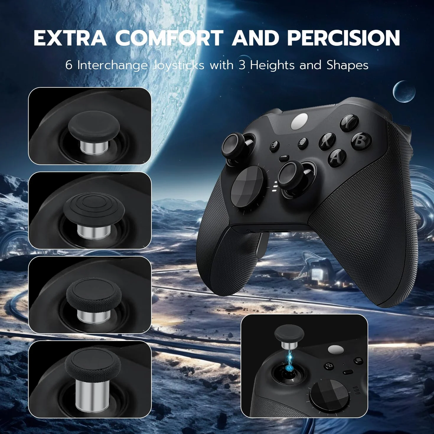 Mcbazel 13 w 1 zamiennik Thumbsticks, Trigger-Paddles i D-Pads z torbą do przechowywania do kontrolera Xbox One Elite Series 2 - czarny
