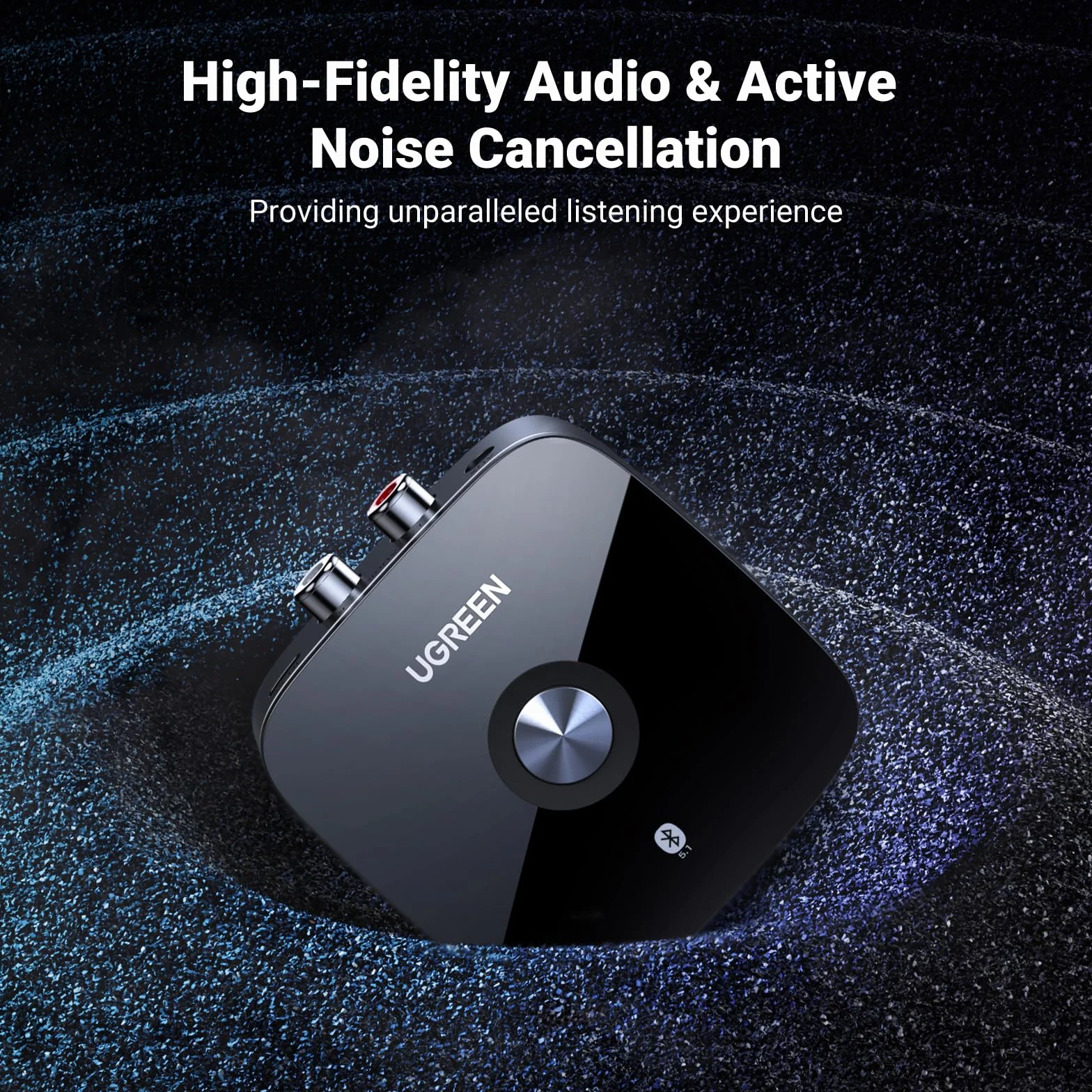 UGREEN Adapter audio Bluetooth 5.1 aptx HD do bezprzewodowego odbiornika stereo o niskim opóźnieniu z gniazdem Jack, podwójne parowanie z telefonem komórkowym, odbiornik HiFi Bluetooth do głośników