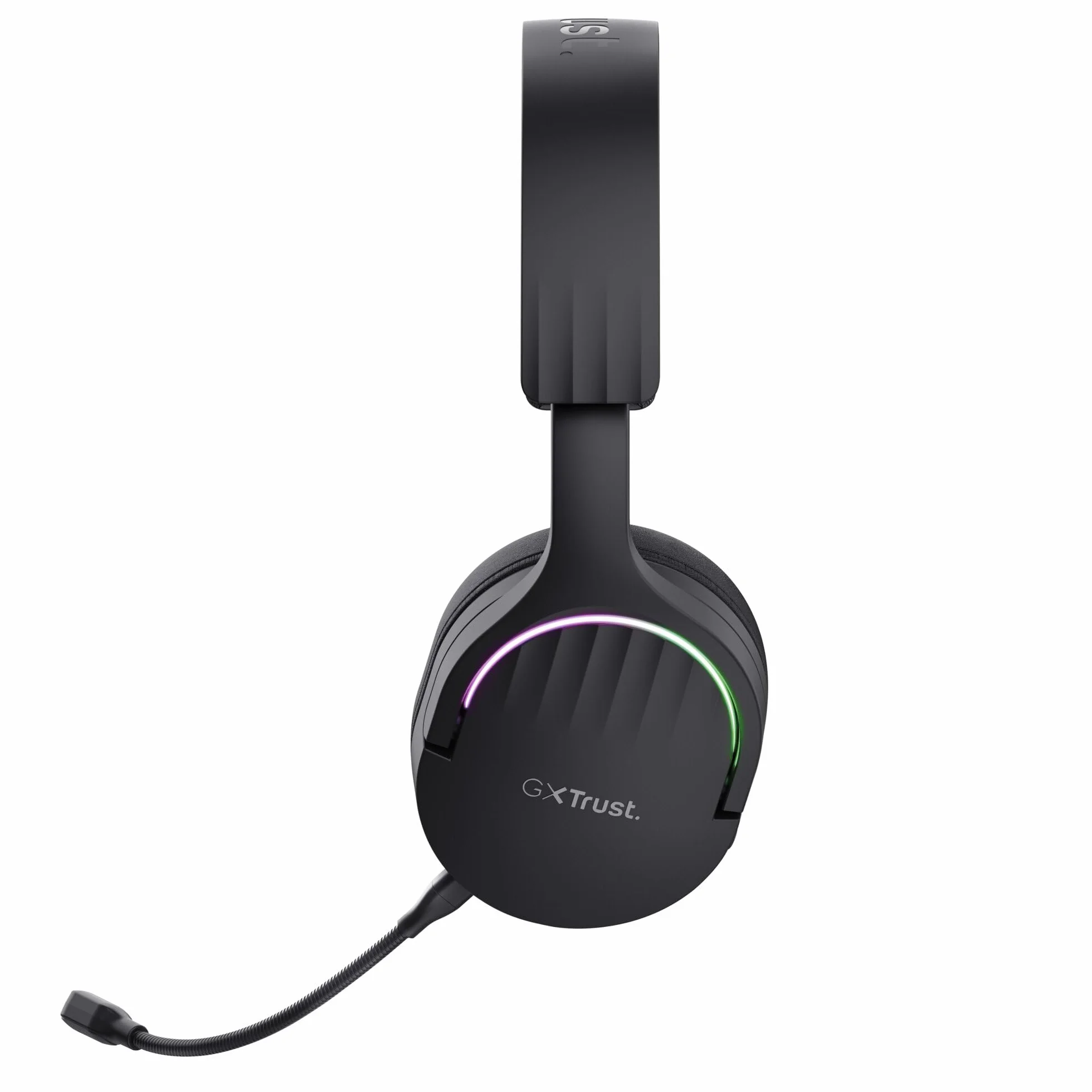 GXTrust 491 Fayzo zestaw słuchawkowy gamingowy Bluetooth 2,4 GHz dźwięk przestrzenny 7.1 czas pracy baterii 22 h bezprzewodowy headset RGB wokółuszny czarny
