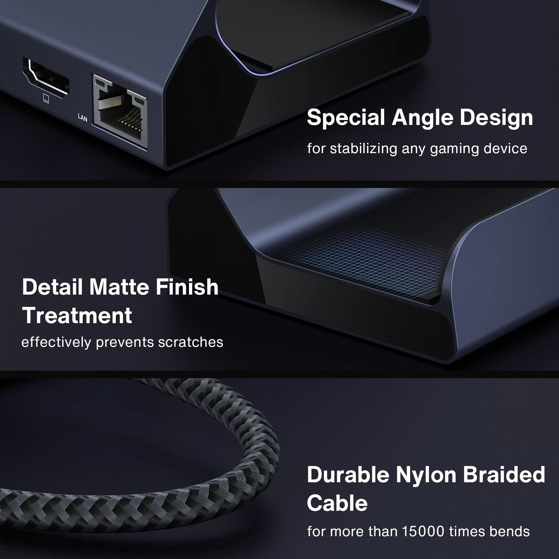 iVANKY 8-w-1 ROG Ally Dock HDMI 2.1 4K@120Hz 1Gbps Ethernet USB-A 3.0 100W USB-C Stacja Dokująca