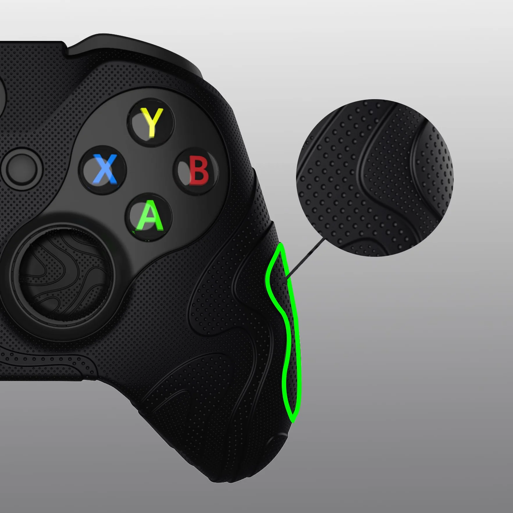 PlayVital Silikonowa Osłona Kontrolera do Xbox Elite Series 2,Antypoślizgowa Skórki z Nakładkami Joysticka do Xbox Elite Series 2 Core-Czarny(Edycja Pasma Górskiego)
