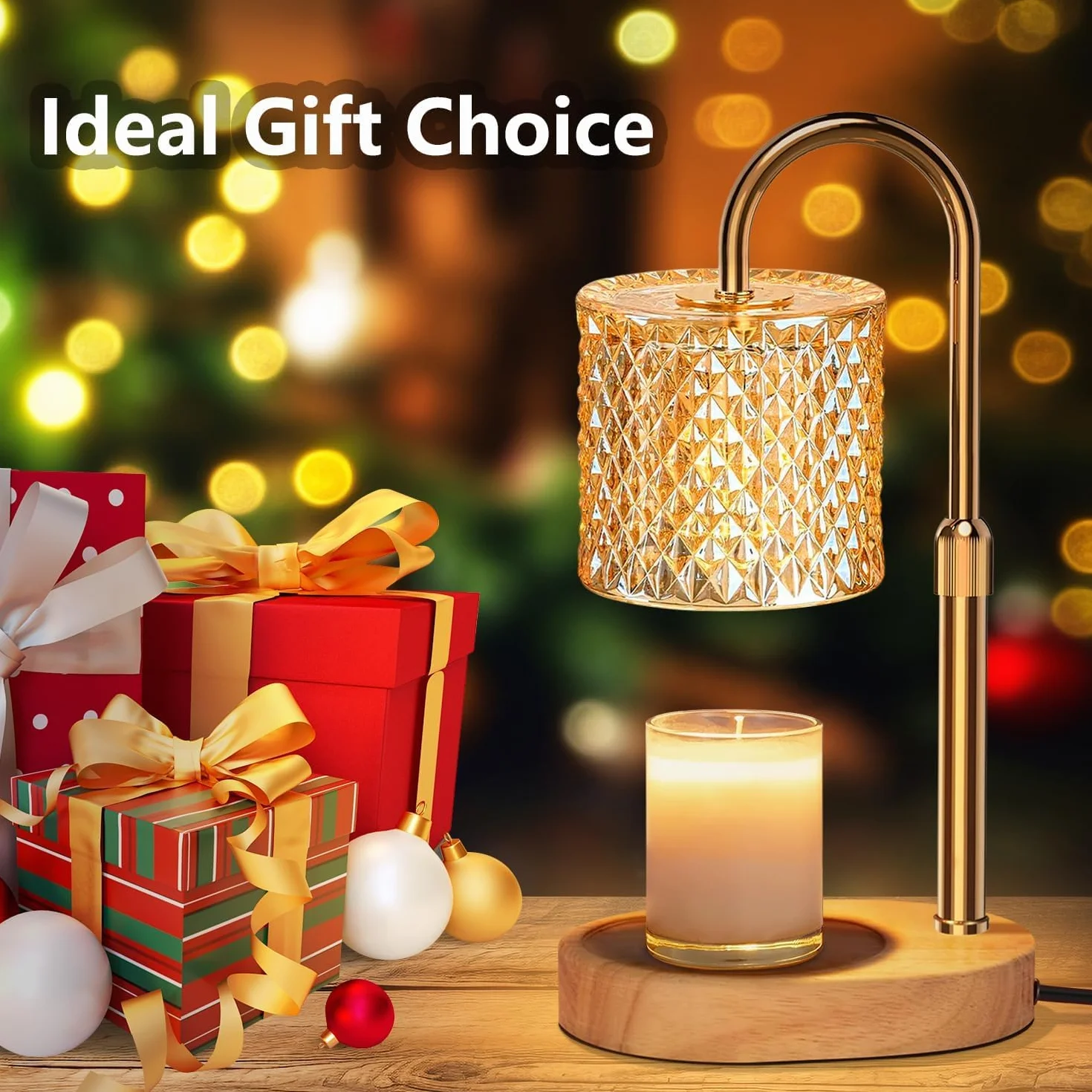 seenlast Podgrzewacz do świec Lampa, Candle Warmer Lamp z timerem i ściemniaczem, Vintage Podgrzewacz do świec Elektryczny Candle Warmer do świec zapachowych w szkle, Dom, Sypialnia, Dekoracja
