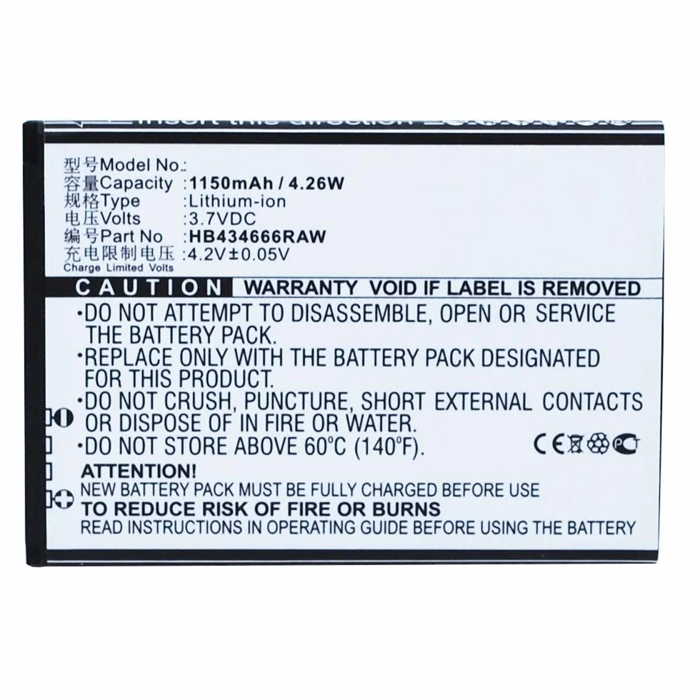 CELLONIC 1x akumulator do routerów i mobilnych hotspotów Kompatybilny z Huawei E5577, E5573, E5573S, HB434666RBC - (1300mAh, 3.7V)
