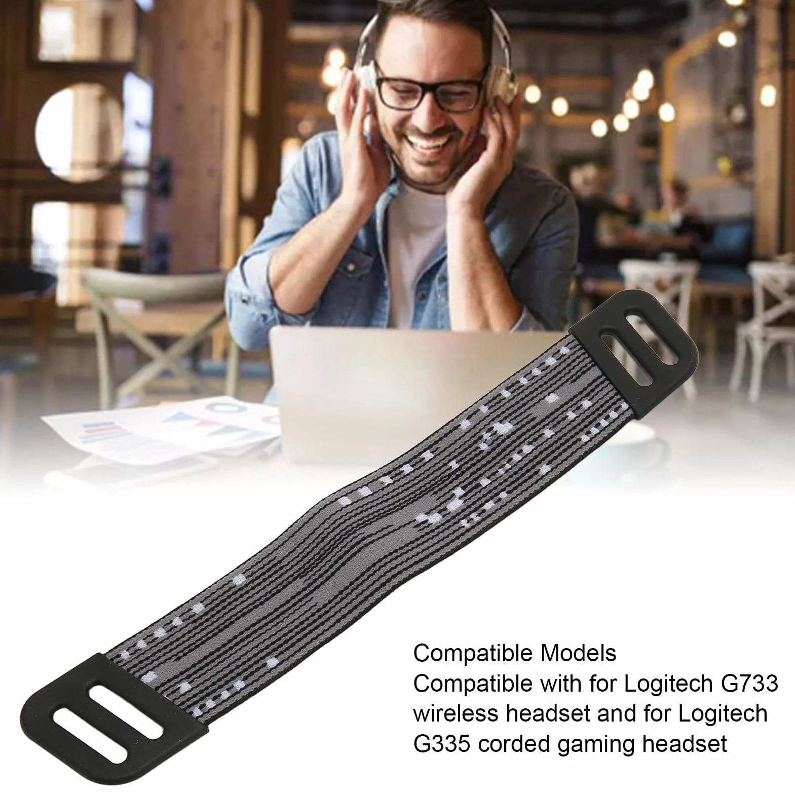 Paski z Pałąkiem na głowę do Słuchawek G733, Wymienne Opaski na głowę do Przewodowego Zestawu Słuchawkowego do Gier G733 Wireless G335 (Bewinneragknqf56i2-11)