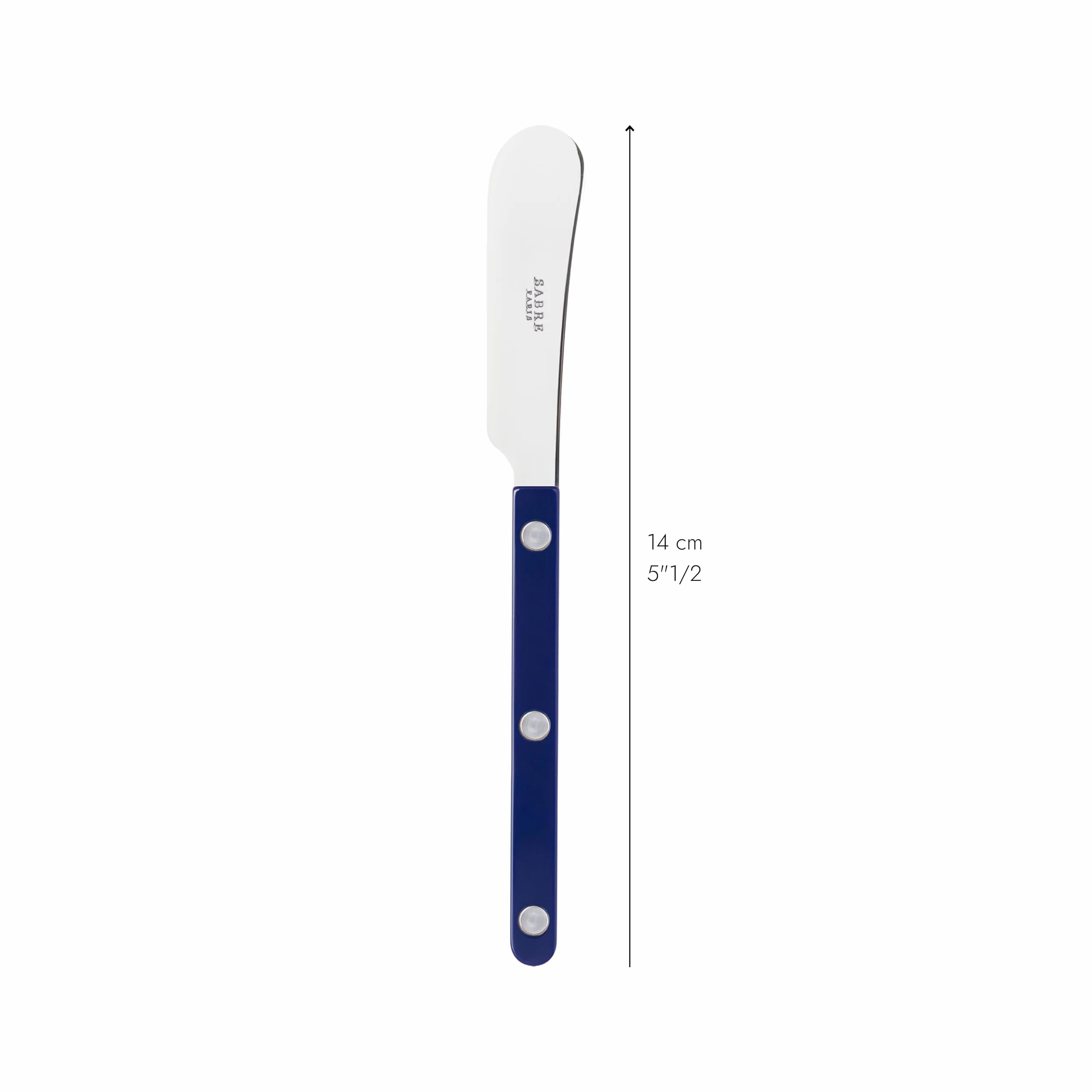 SABRE PARIS - Zestaw 2 noży do masła 14 cm - Bistrot - idealne do smarowania - stal nierdzewna i nylon - można myć - granatowy