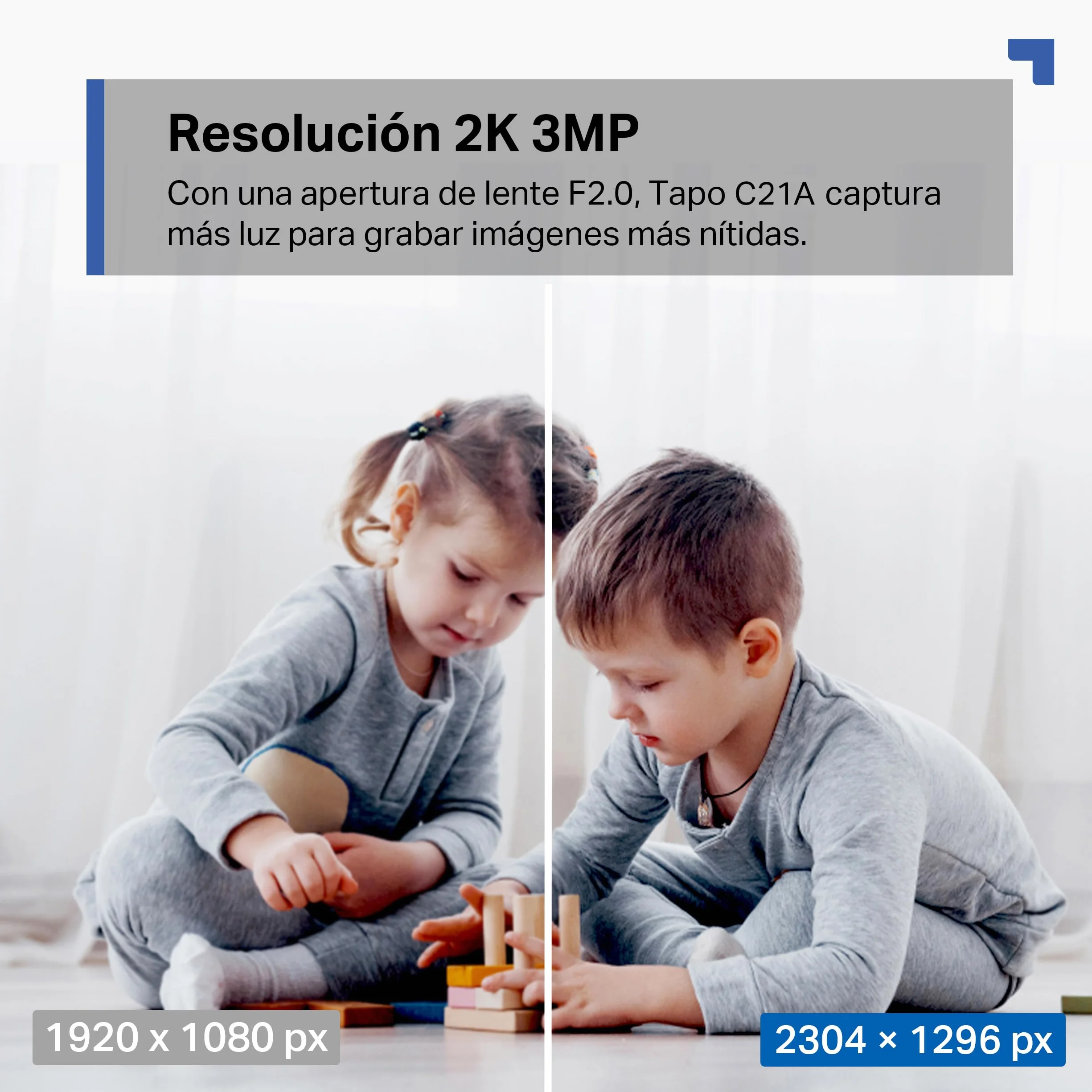 Tapo C21A 2K (3MP) Wewnętrzna kamera nadzorująca WiFi 360°, noktowizor, powiadomienia w czasie rzeczywistym, wykrywanie osoby, śledzenie ruchu, pilot zdalnego sterowania, kompatybilna z Alexa