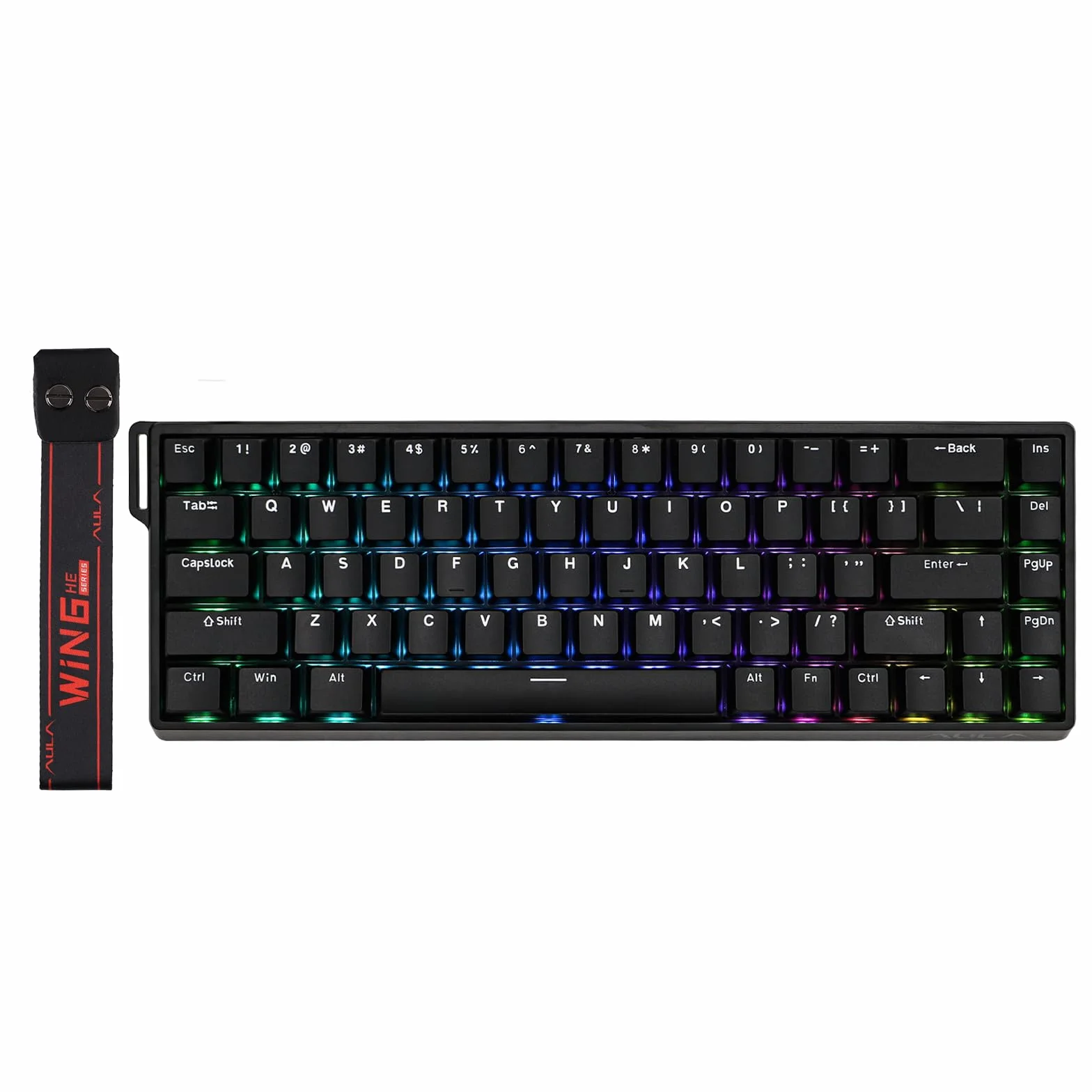 EPOMAKER AULA WIN68 HE klawiatura z efektem Halla, sondowanie 8K, SOCD, DKS, regulowany szybki spust, niskie opóźnienie, 65% przewodowa klawiatura magnetyczna, Hot-Swap, RGB, do Windows/Mac (czarna)