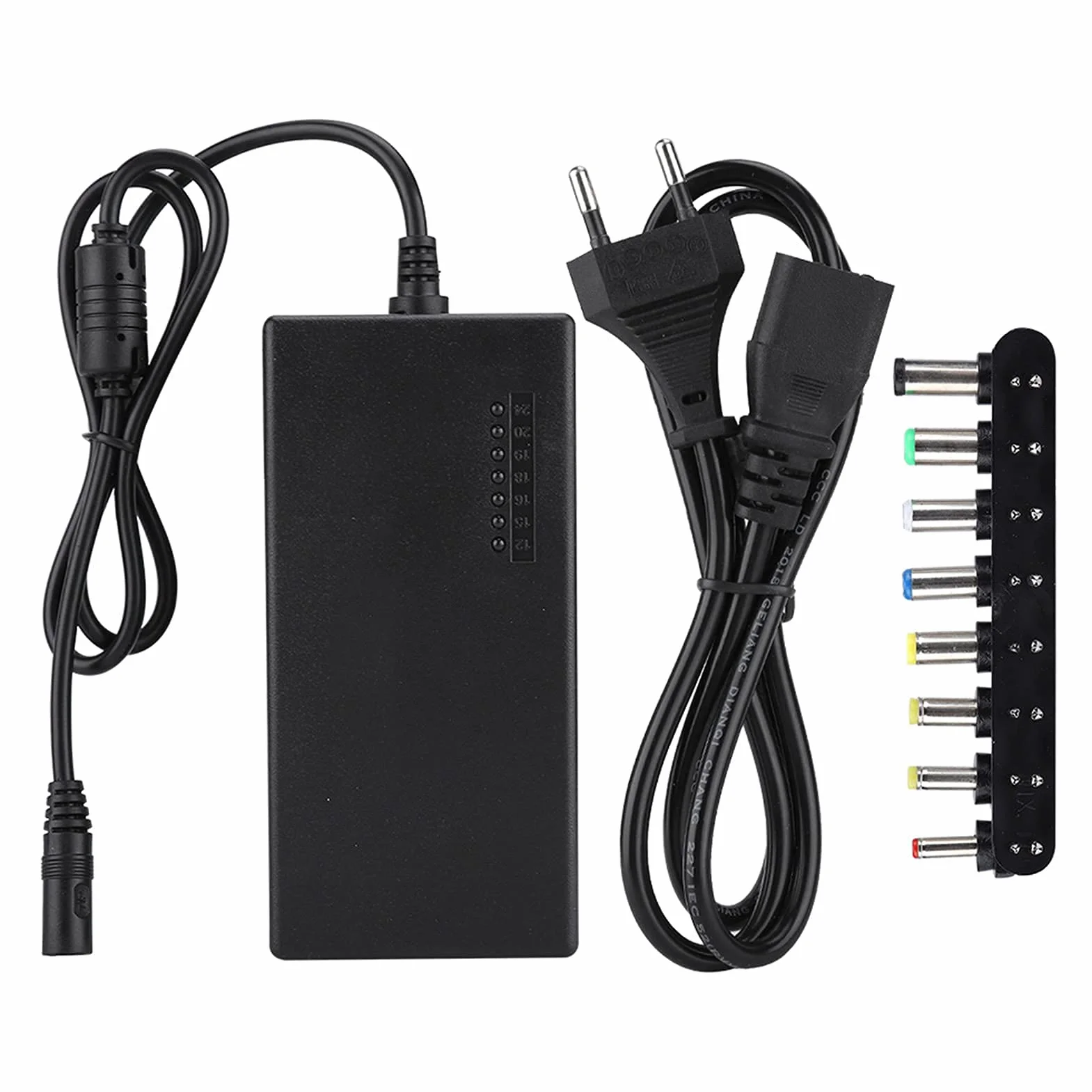 Uniwersalny zasilacz sieciowy do ładowarki do laptopa 96 W, regulowane napięcie 12-24 V, 7-pozycyjny adapter przełącznika zasilania z 8 portami DC i podwójnym