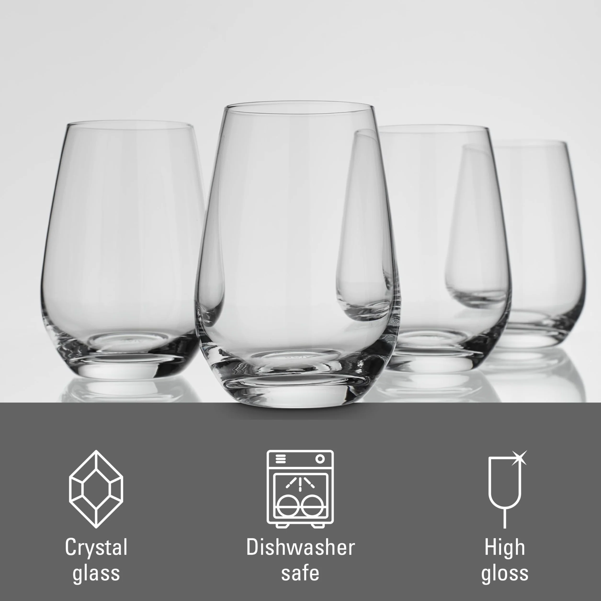 like. by Villeroy & Boch – Voice Basic, zestaw szklanek do log drinków, 4 sztuki, 397 ml, szkło kryształowe, można myć w zmywarce