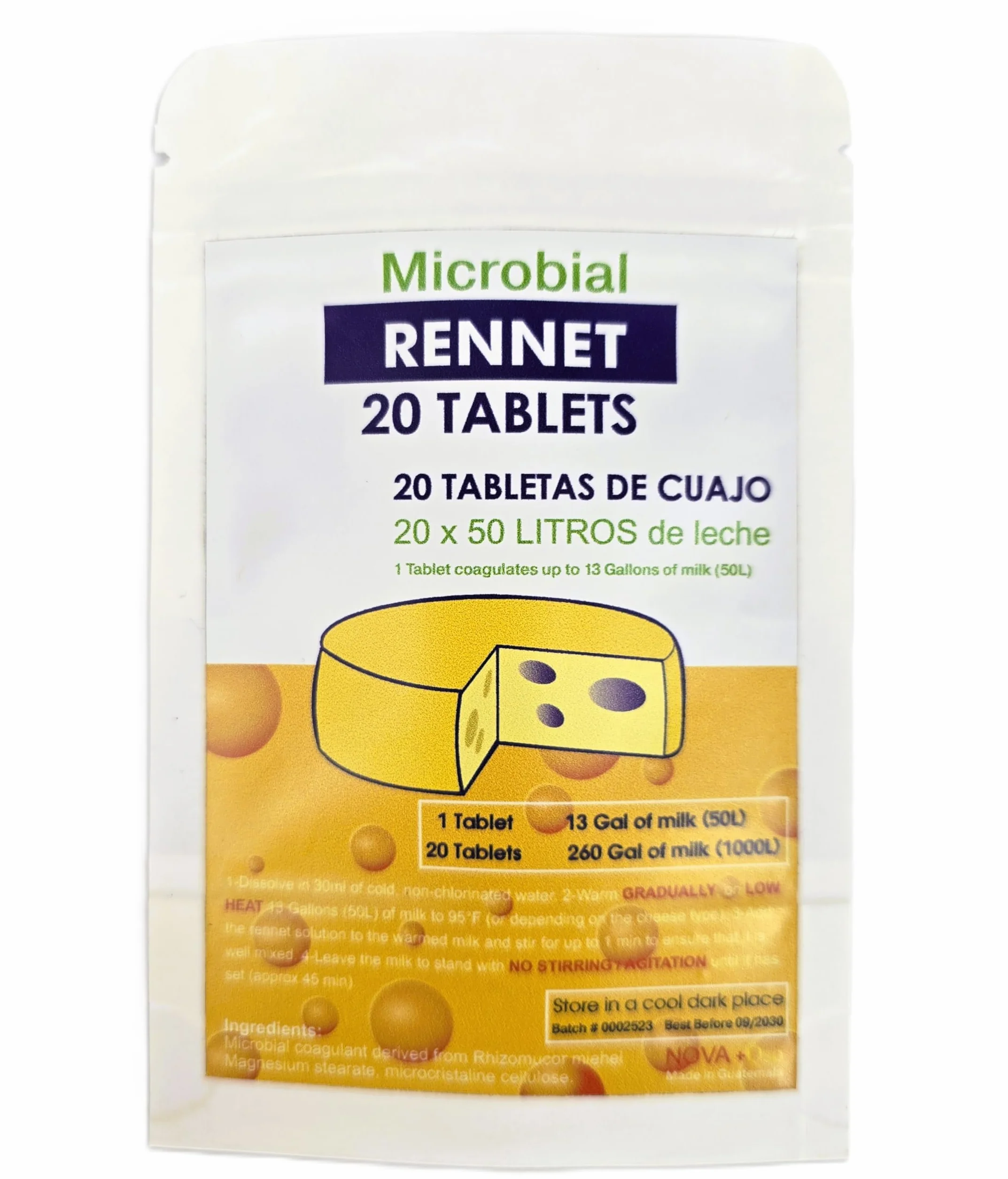Cuajo Titanium Rennet 20 tabletek do sera, 1000 l mleka