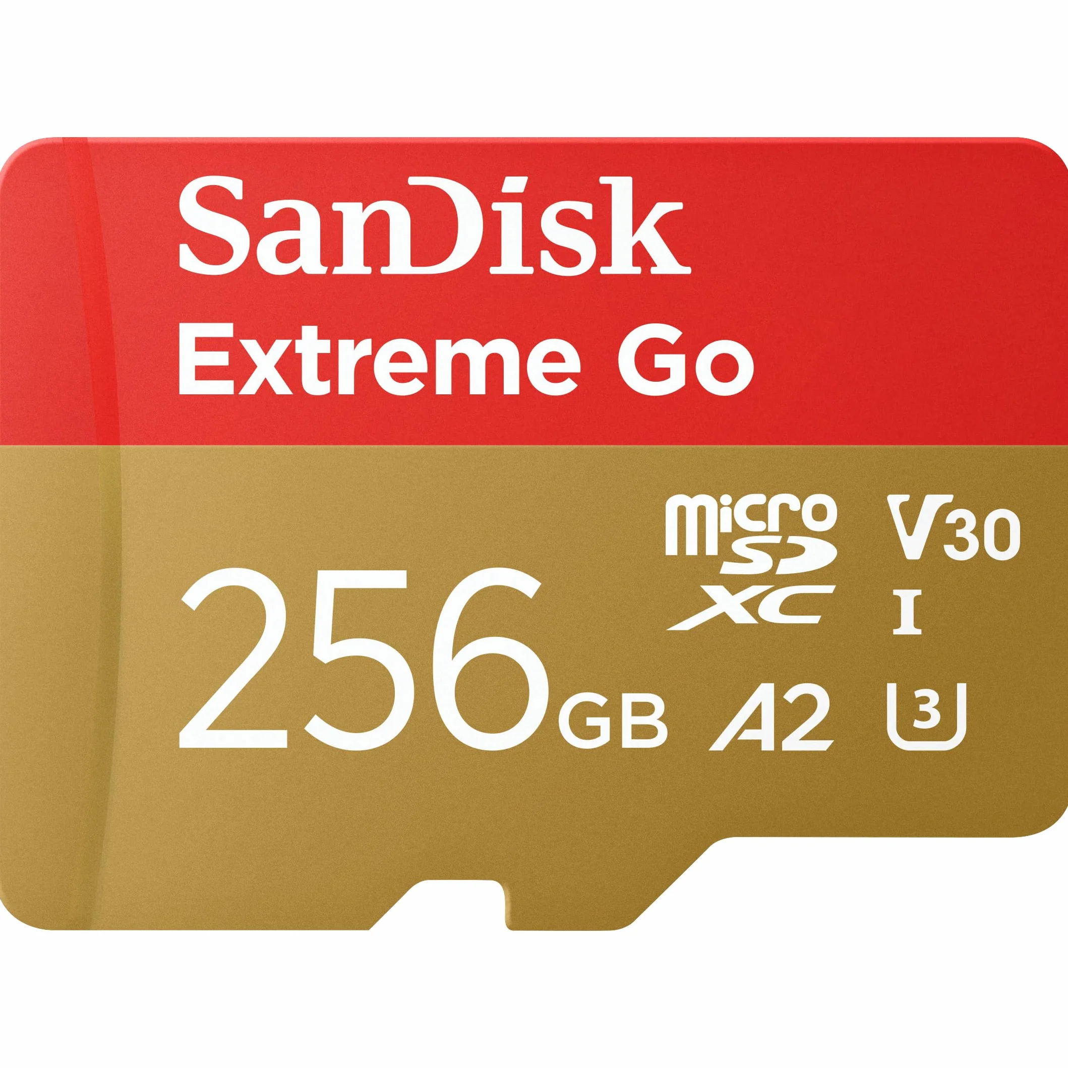 SanDisk Extreme Go karta micro SDXC + adapter SD 256 GB (do urządzeń z systemem Android, konsol do gier, dronów, kamer akcji, UHS-I, do 200 MB/s, V30, 5K, 4K, UHD, Rescue PRO, klasa 10, U3) dla Amazon