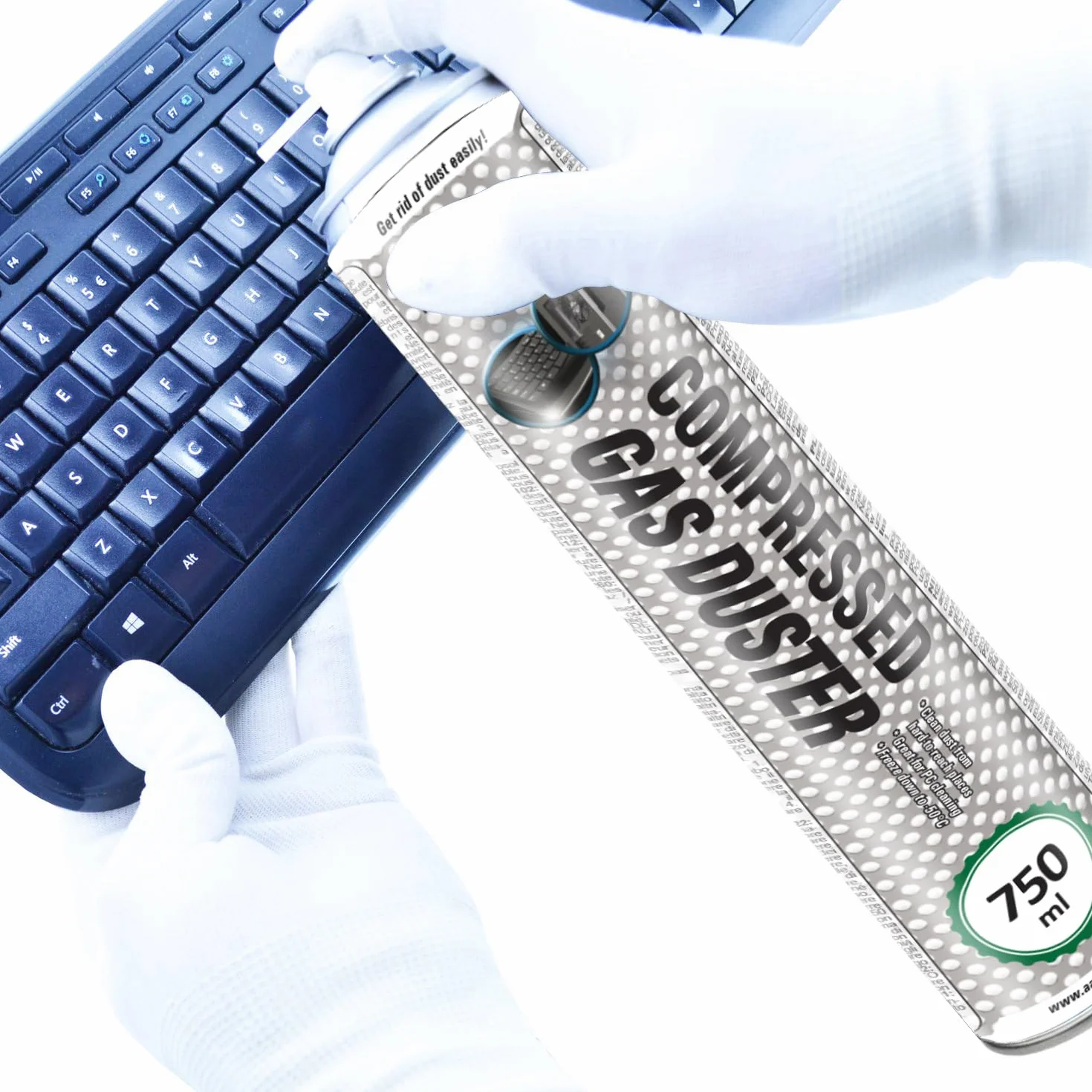 AABCOOLING 1x 750 ml Sprężone powietrze do czyszczenia - Sprężony Gaz, Klawiatury, Sprzętu Biurowego, PC, Sprężone Powietrze do Wyposażenia Komputerowego, Puszka, Spray do Czyszczenia Komputera