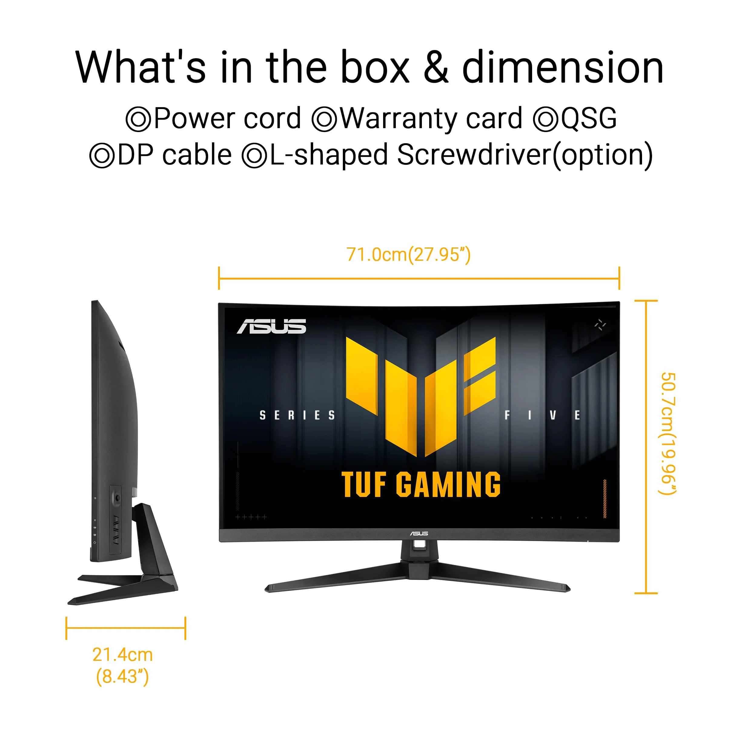 ASUS TUF Gaming VG32VQM5B, 31,5" Full HD VA (1920 x 1080), zakrzywiony monitor do gier, czas reakcji 0,5, 250 Hz, głośnik, ELMB Sync, FreeSync Premium, HDMI i DisplayPort, DisplayWidget Center