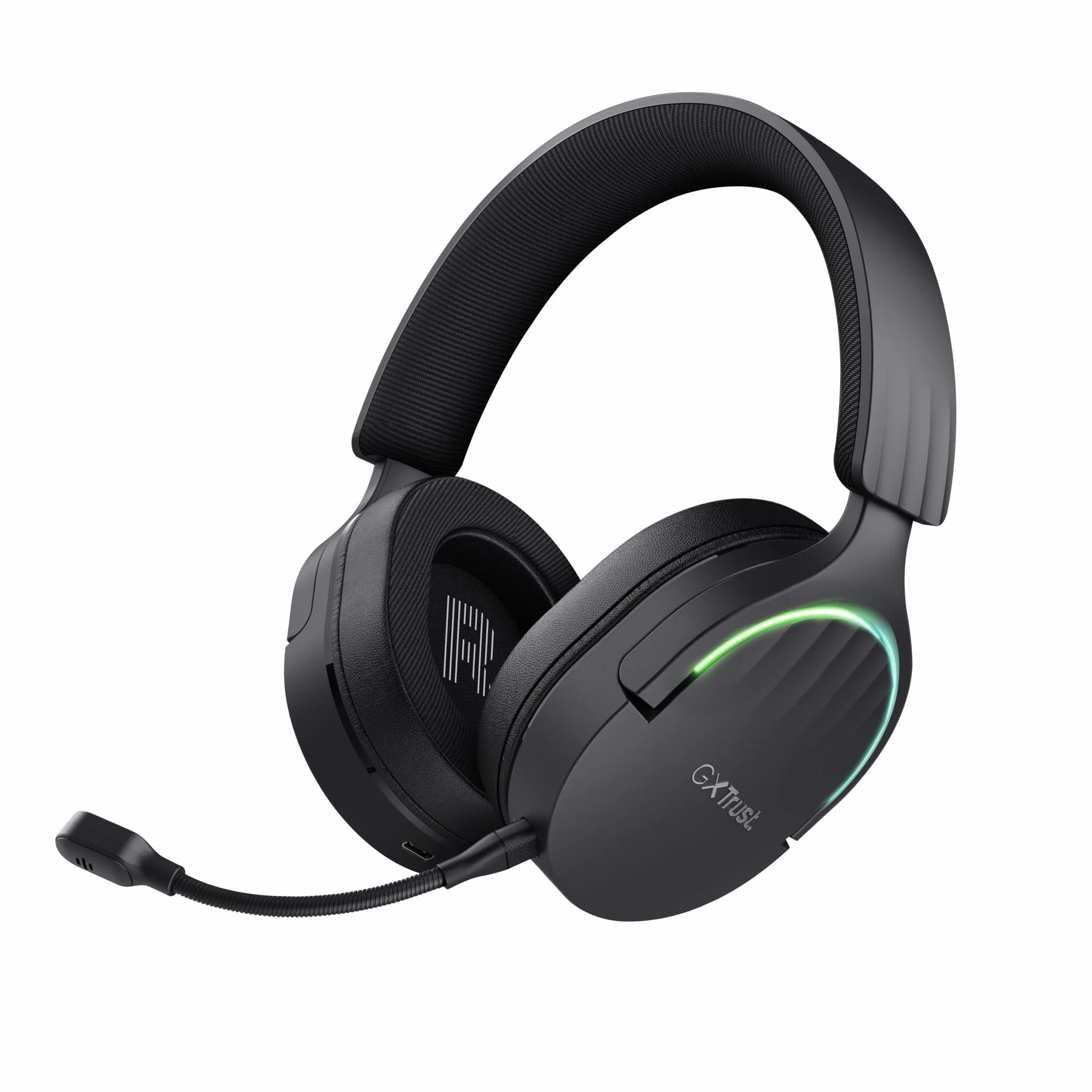GXTrust 491 Fayzo zestaw słuchawkowy gamingowy Bluetooth 2,4 GHz dźwięk przestrzenny 7.1 czas pracy baterii 22 h bezprzewodowy headset RGB wokółuszny czarny