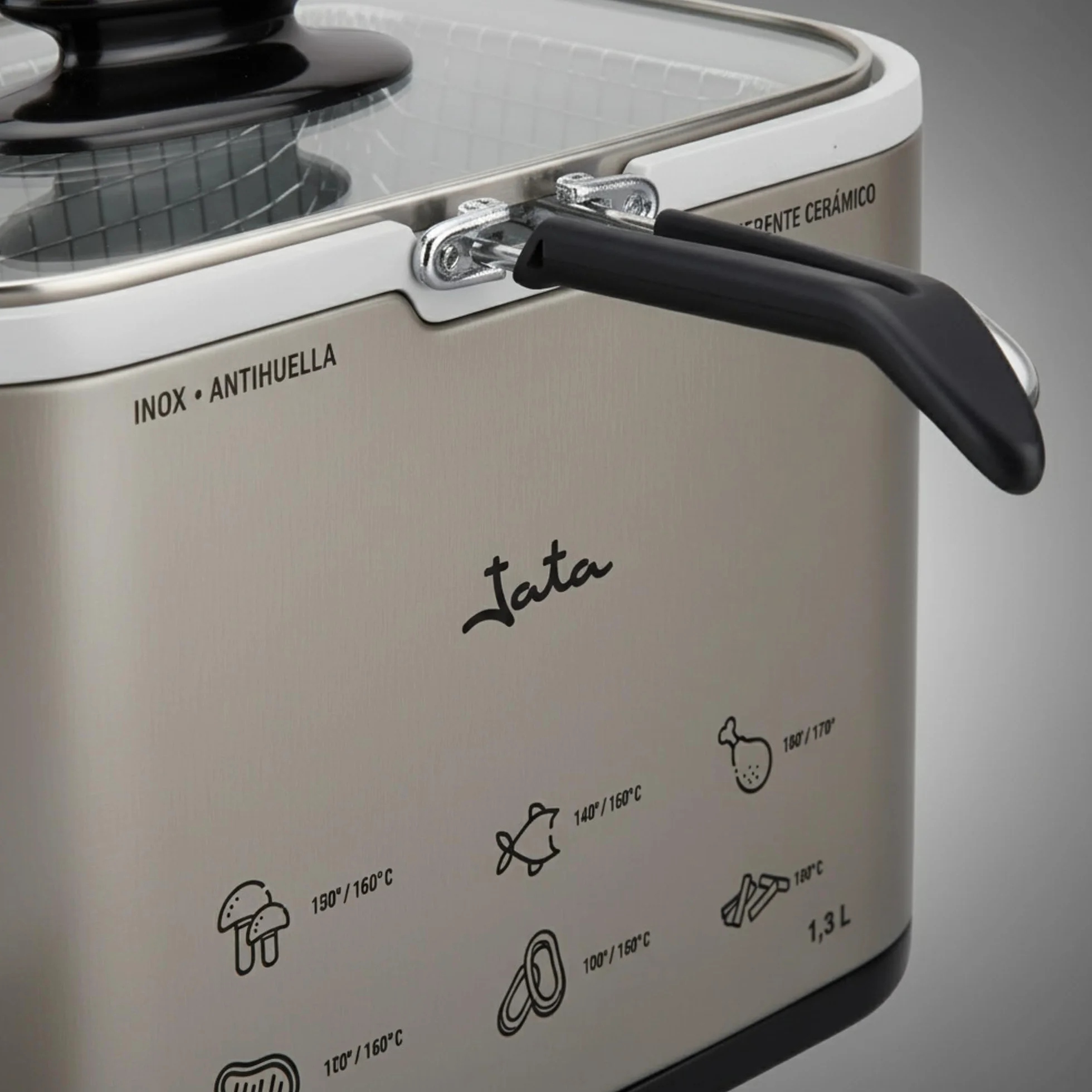 Jata - FR326E - frytkownica, 1000 W, Couleurs Noir/Argent, 1,3 l, kolor czarny/srebrny