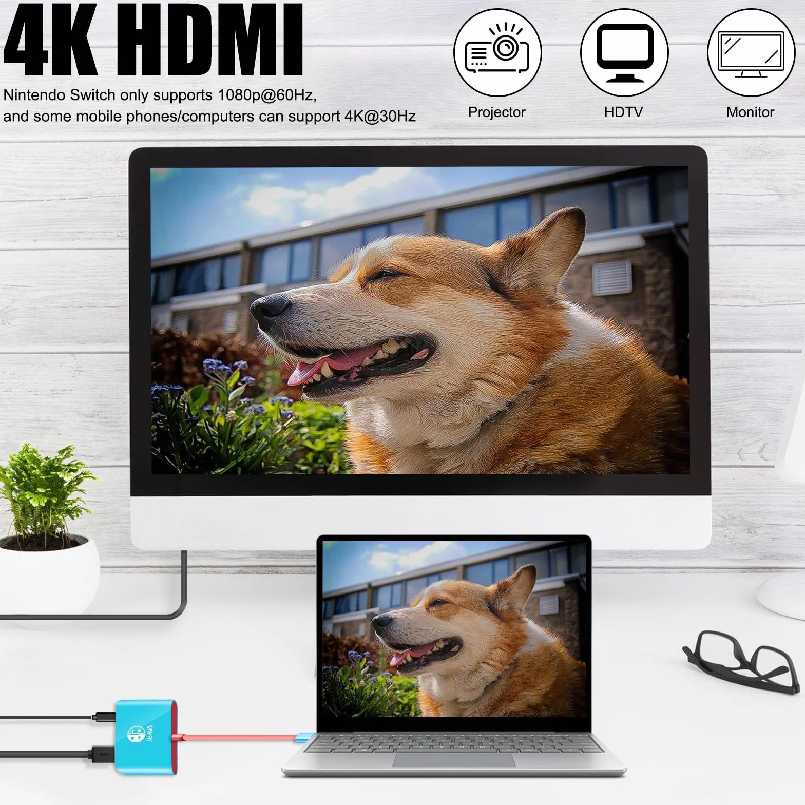 Switch 2 stacja dokująca do Nintendo Switch2, 3 w 1, przenośna stacja ładująca z 4K / 60 Hz HDMI/USB 3.0/PD 100 W, stacja dokująca, kompatybilna z NS Switch2, Steam Deck, smartfonami, komputerami PC