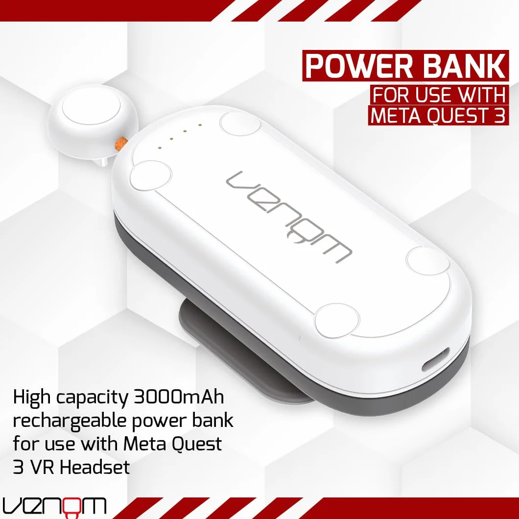 Venom Rechargeable 3000mAh Power Bank for Meta Quest 3