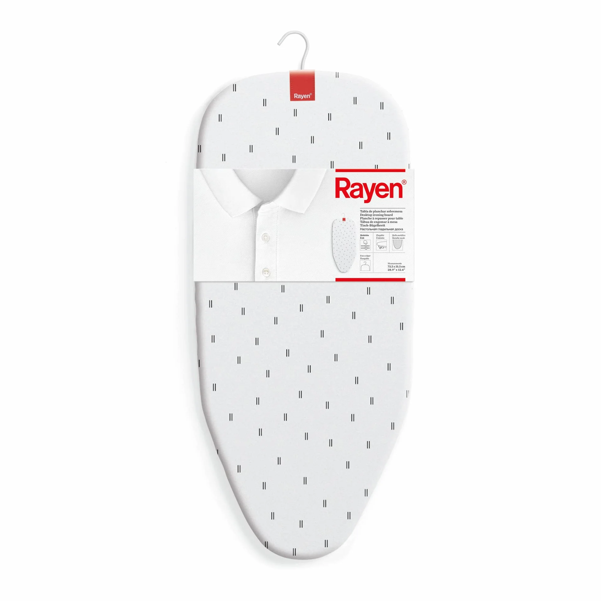 Rayen Składana Deska do Prasowania na Stół 73,5x31,5 cm Metalowa Siatka z Wieszakiem