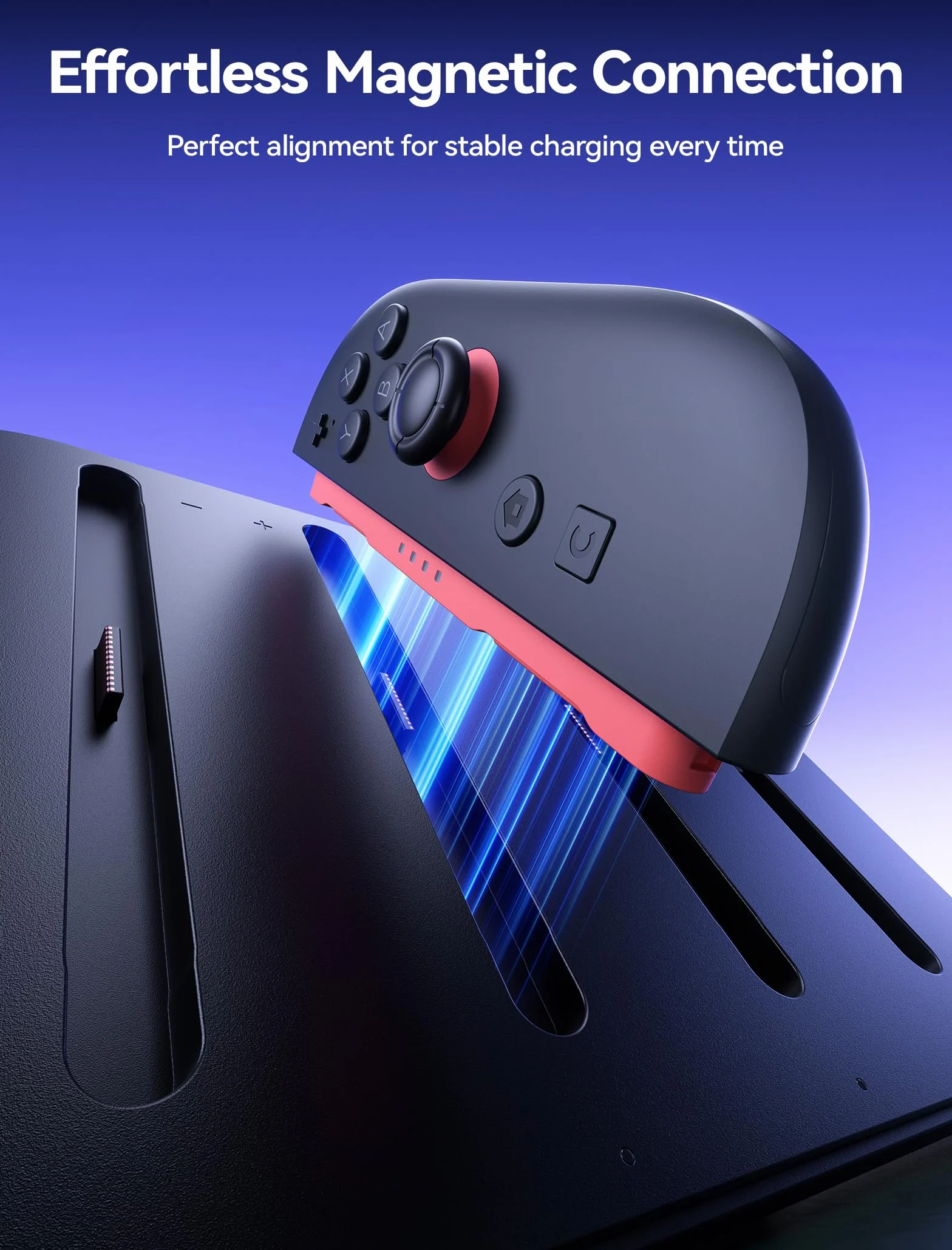 JSAUX Ładowarka kontrolera do Nintendo Switch 2 Joycon, magnetyczna stacja ładująca 4 w 1 z regulowanym stojakiem i wskaźnikiem LED, Switch 2 Joycon z kablem USB C 4,9 FT