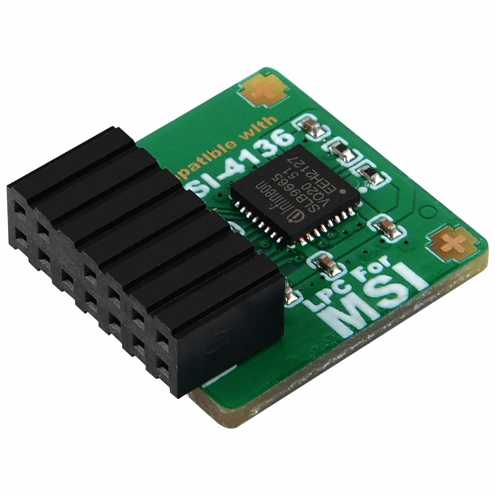 Moduł TPM2.0 TPM LPC 14-pinowy moduł z Infineon SLB9665 do płyty głównej MSI kompatybilny z TPM2.0 (MS-4136)