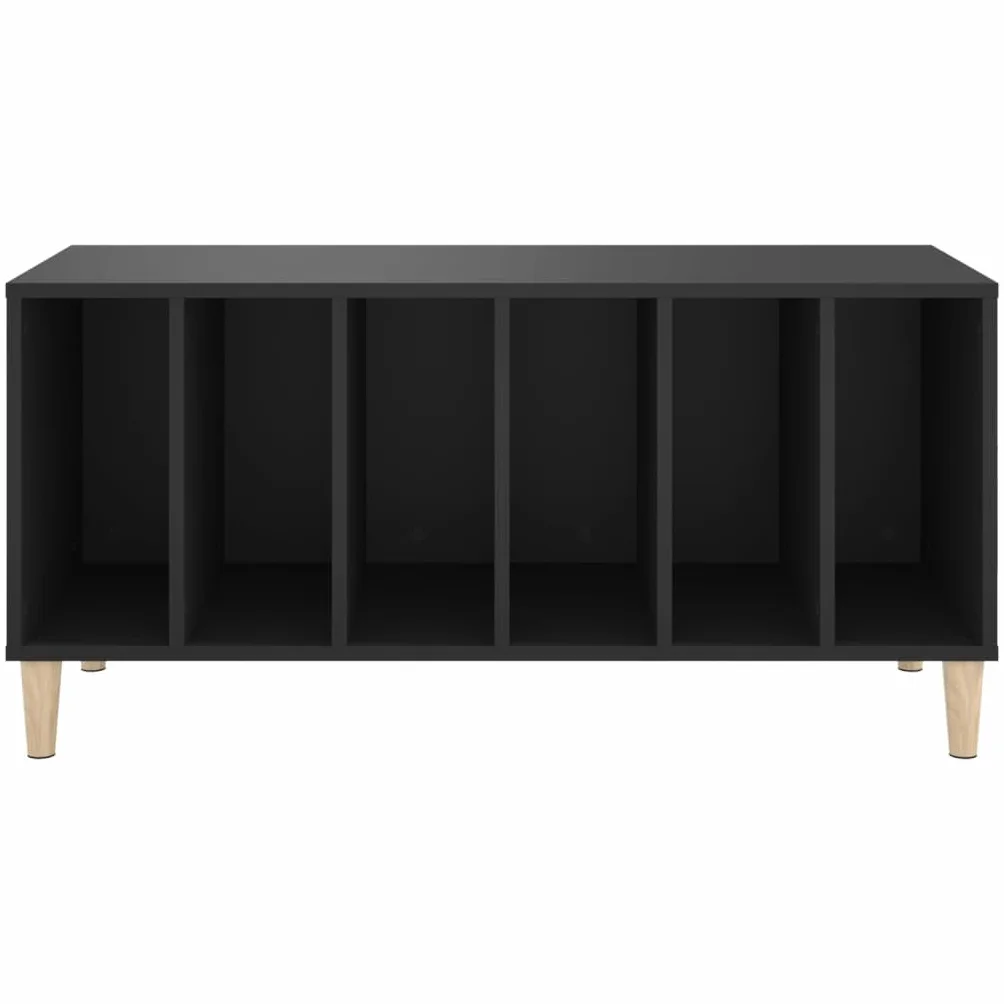 vidaXL Szafka na płyty, czarna, 100x38x48 cm, materiał drewnopochodny, szafka na płyty winylowe, szafka, szafka boczna, mebel na płyty winylowe