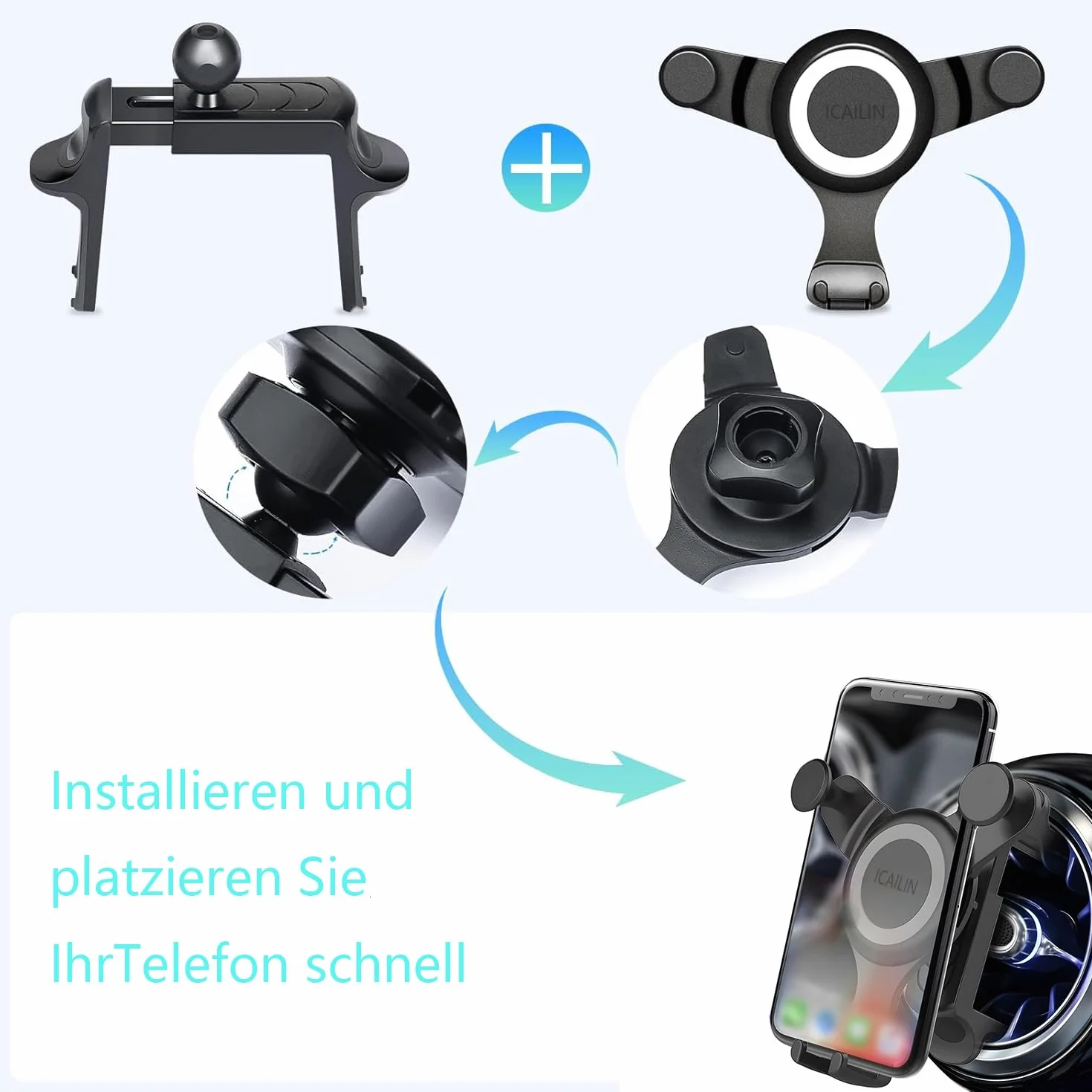 Uchwyt na telefon samochodowy, do Mercedes-Benz uchwyt na telefon komórkowy e c-Class gla200glc260c260e300a200l, Ford Mustang, Audi A1, Volkswagen Tiguan, Suzuki Swift, Suzuki Vitara