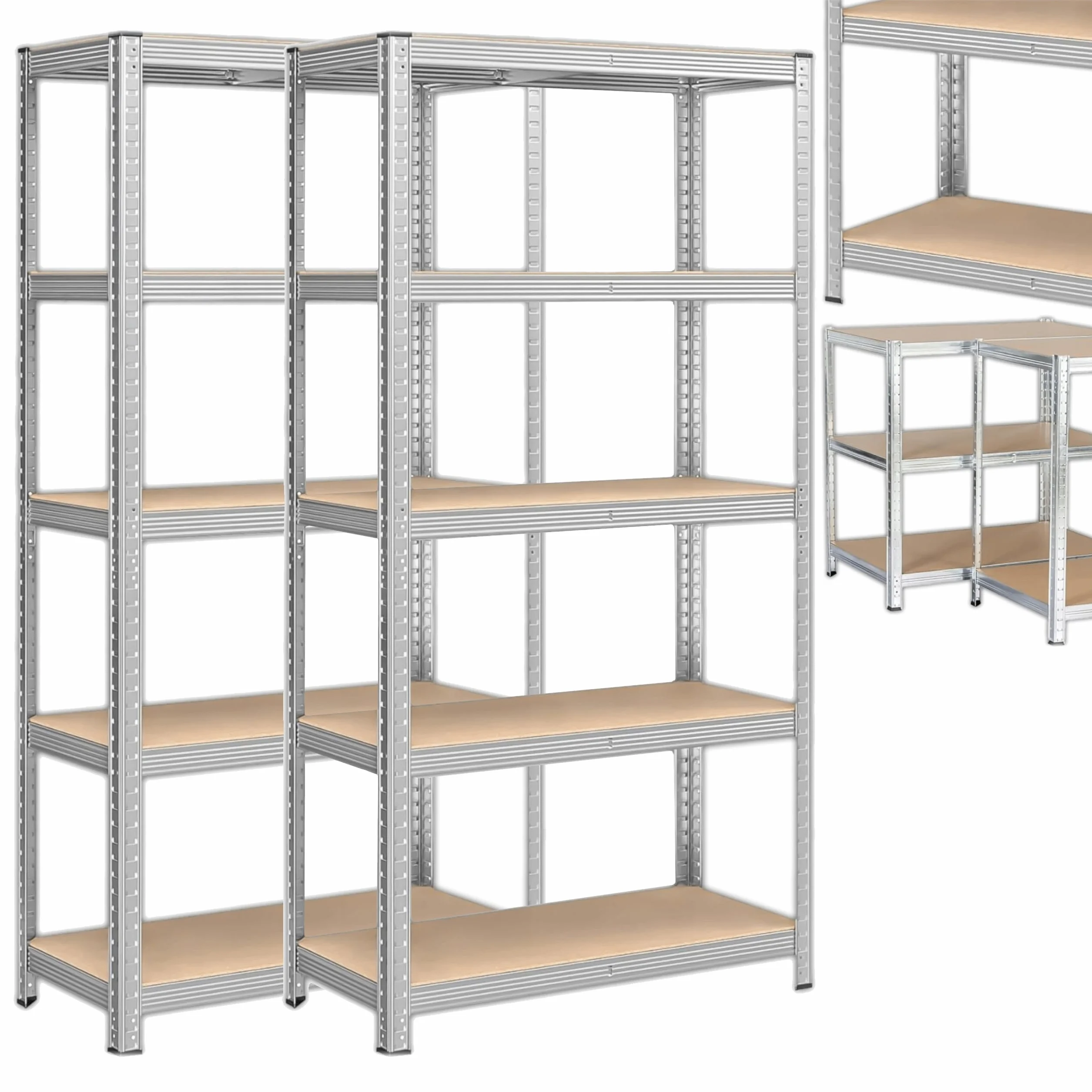 KRUMAD Regał Metalowy Magazynowy 180x90x40 cm, 2 sztuki, 5 Półek, Nośność 875 kg, Regulowane Półki, Stabilna Konstrukcja, Idealny do Garażu, Piwnicy, Warsztatu, Przechowywania Narzędzi i Materiałów