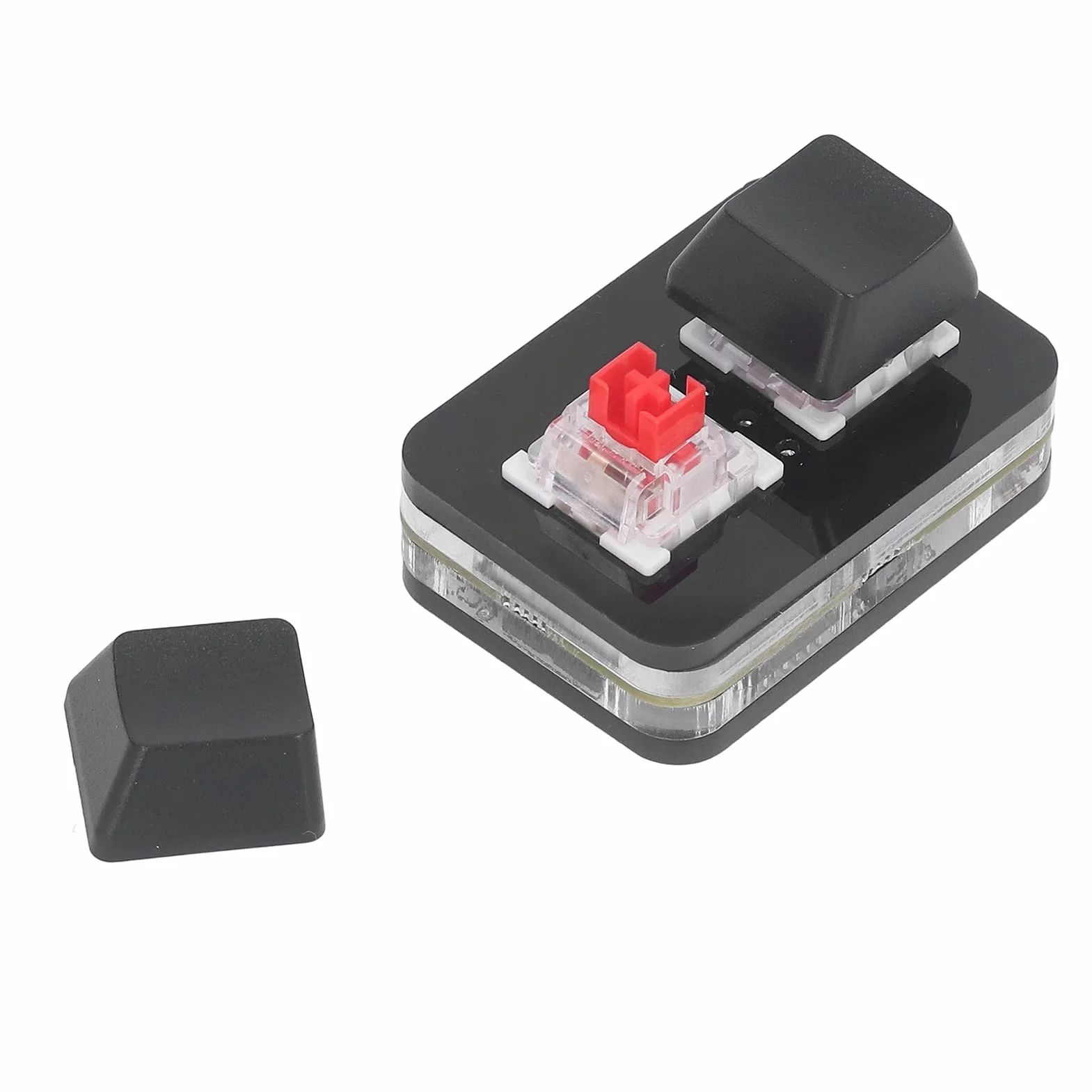 OSU Hot Swap 2 Klawisze Klawiatury do Gier, Klawiatura Mechaniczna Mini USB z Czerwonym Przełącznikiem, Programowalny Komputer do Gier 2 Klawisze Klawiatury, do Gier Rytmicznych (Czarny)