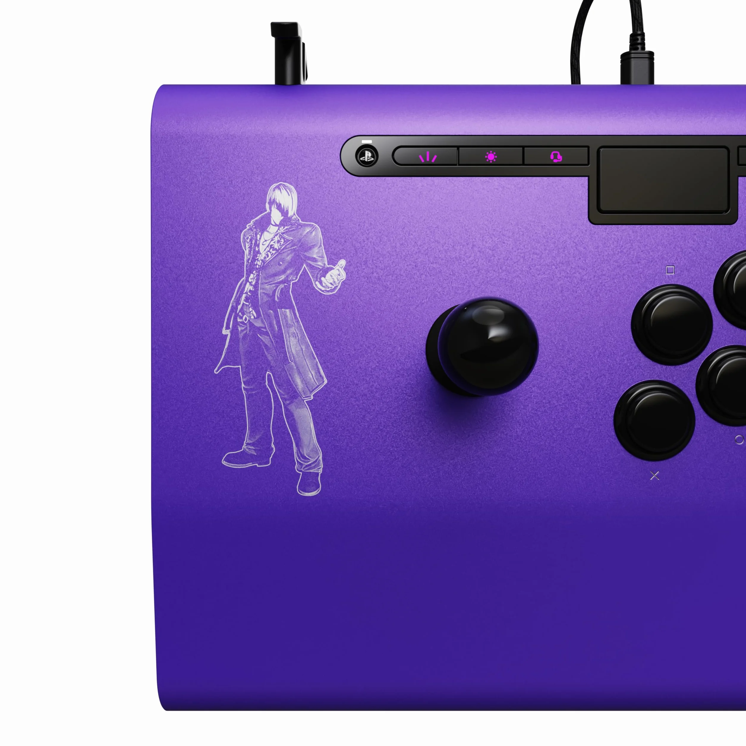 PDP Victrix Pro FS Playstation Fight Stick for PS4, PS5, PC, Durable Aluminum, Sanwa Denshi Buttons, Ergonomic Wrist Slope, Detachable Joystick, Tournament Grade for Fighting Games KOF Iori