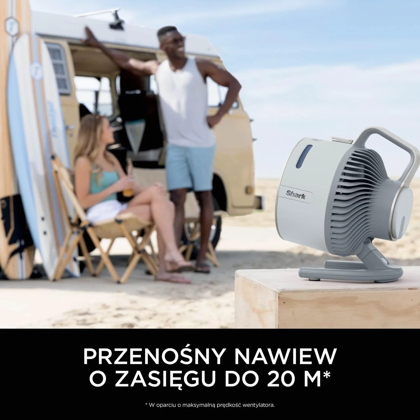 Shark FlexBreeze HydroGo – mocny wentylator przenośny z mgiełką, wewnątrz i na zewnątrz, cichy i trwały, przewodowy i bezprzewodowy, kompaktowy i lekki, 5 poziomów prędkości, Gołąb FA050EUDV
