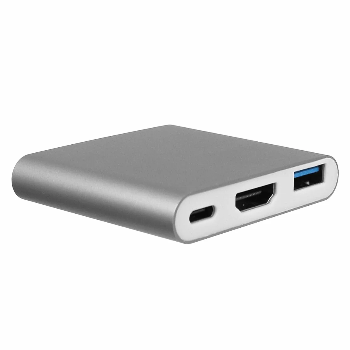 Alnicov USB Type C 3 W 1 Męski do HDMI VGA Typ C Żeński USB 3.1 Hub Adapter 4K dla Laptopu S8+ S9+ Projektor Monitor (Szary)