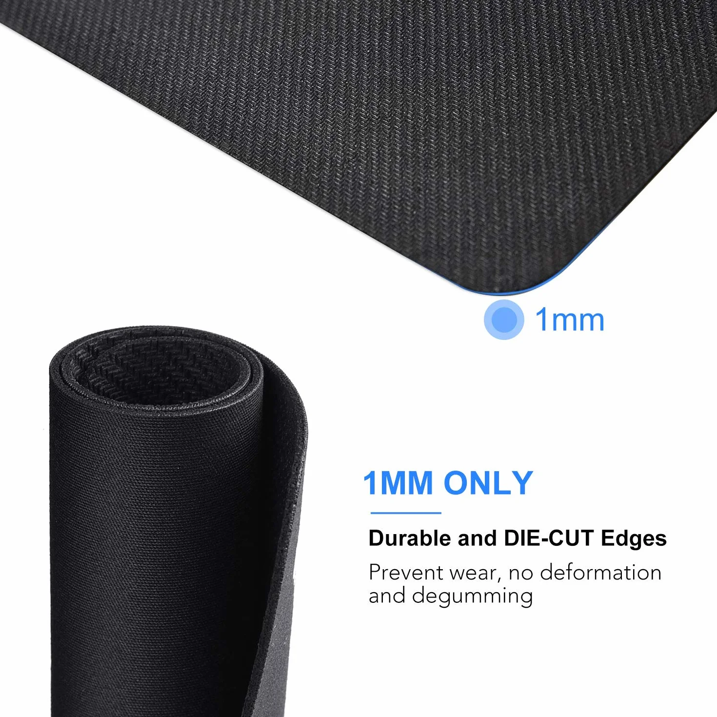 cimetech Podkładka pod mysz biurowa Ultra cienka poprawia szybkość i dokładność, antypoślizgowa gumowa podstawa, teksturowana, odporna na zużycie, zmywalna, czarna