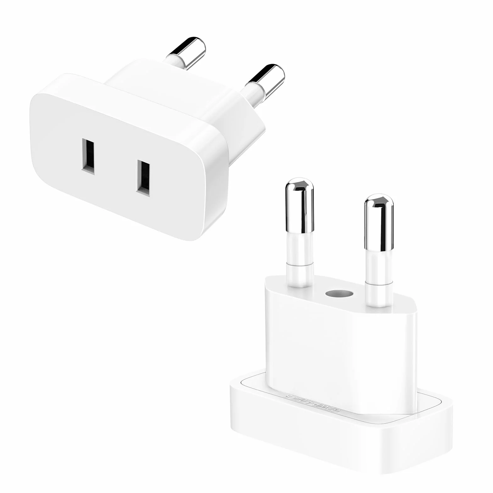 VIEVRE 2 adaptery z wtyczką UE, adapter US na UE do gniazd, adapter wtyczki Japonia Niemcy, adapter wtyczka euro, kolor biały