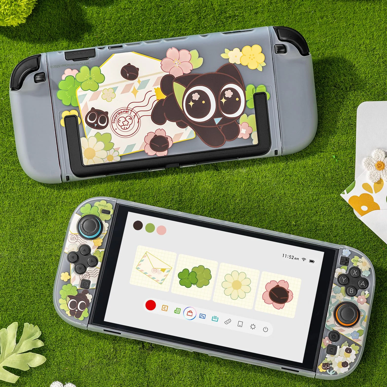 GeekShare Twarde etui ochronne kompatybilne z Switch 2, Kawaii Cartoon Switch 2, kompatybilne z dokowaniem, odporne na zarysowania i uderzenia designerskie etui - Spring Messschaft (seria współpracy