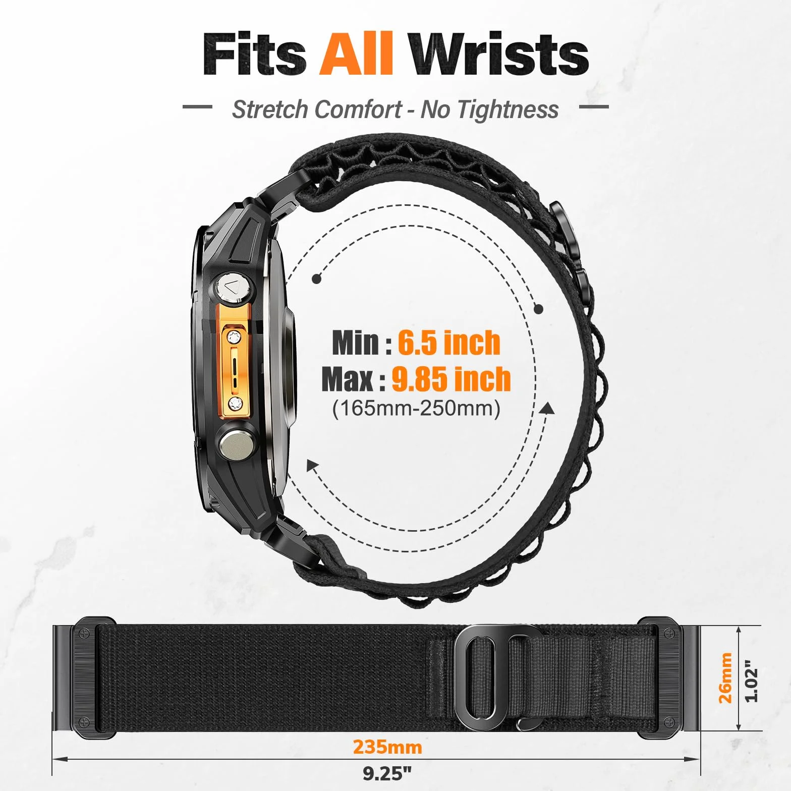 NotoCity Pasek do zegarka Garmin/Forerunner/Epix/Quatix, pasek do zegarka, regulowany haczyk G