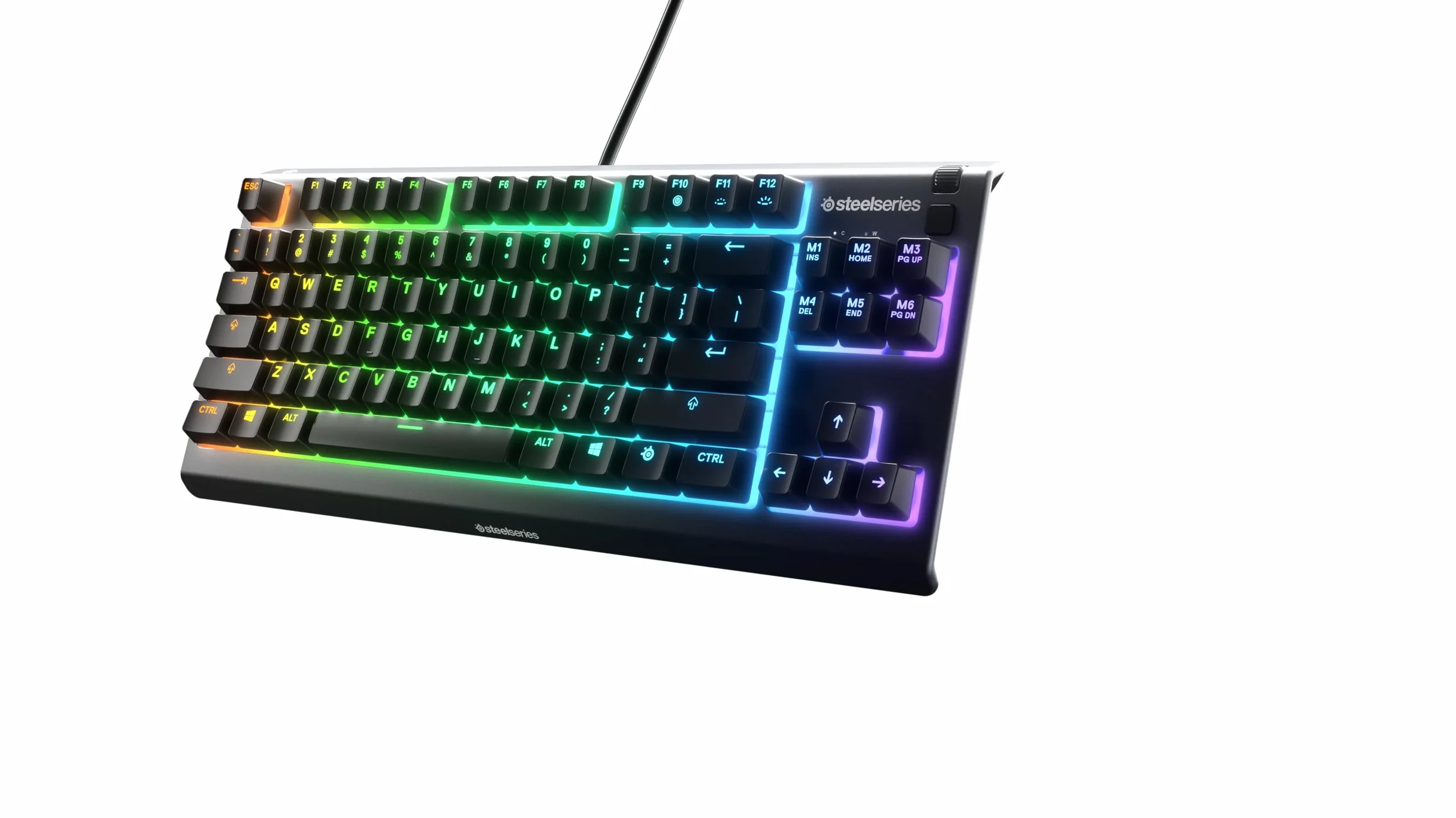 SteelSeries Apex 3 TKL - RGB Gaming Keyboard - Kompaktowa e-sportowa obudowa bez części numerycznej - 8-strefowe podświetlenie RGB - Amerykański układ QWERTY