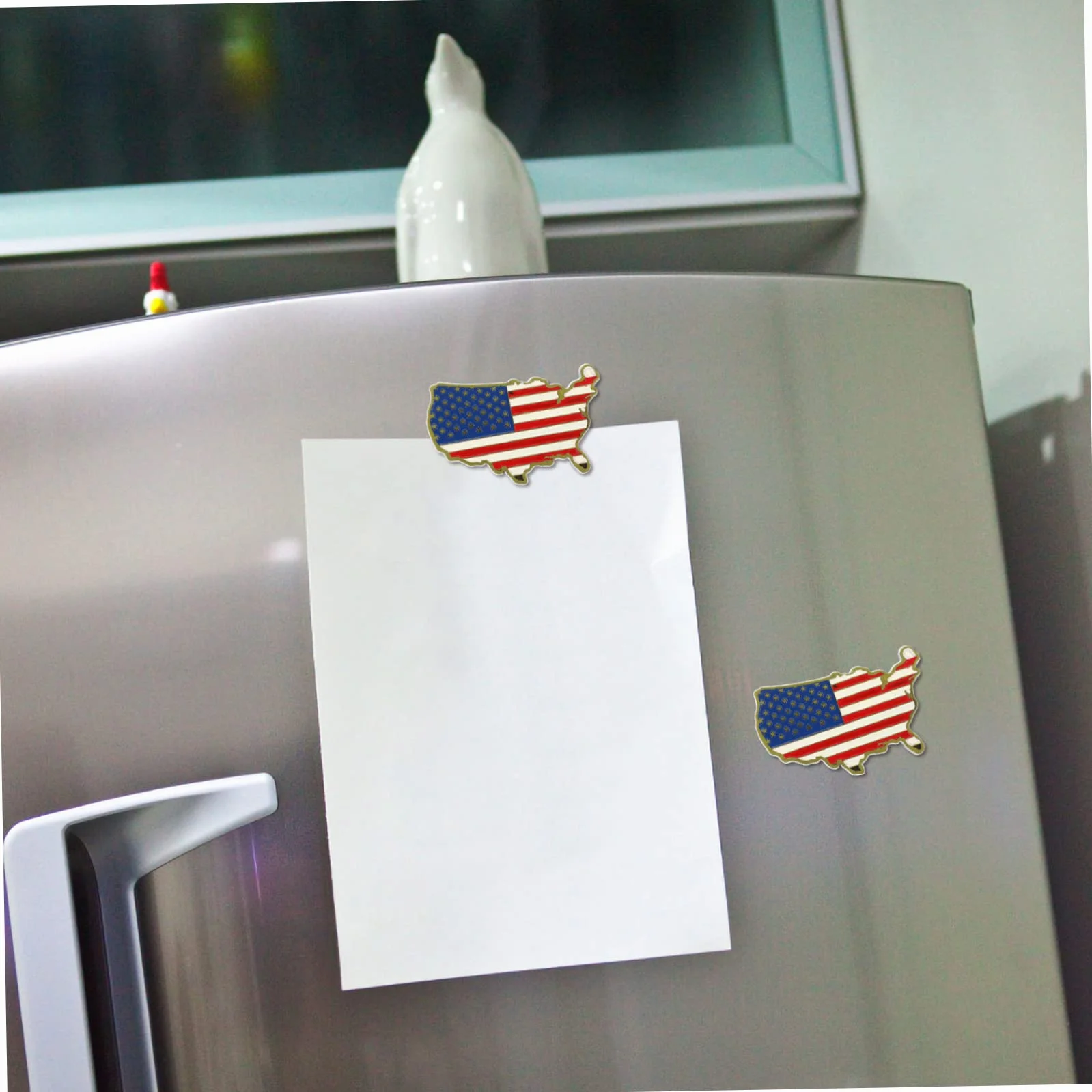 Magnesy Kształcie Usa z Flagą Naklejki Lodówkę Metalowe Dekoracje 2 szt
