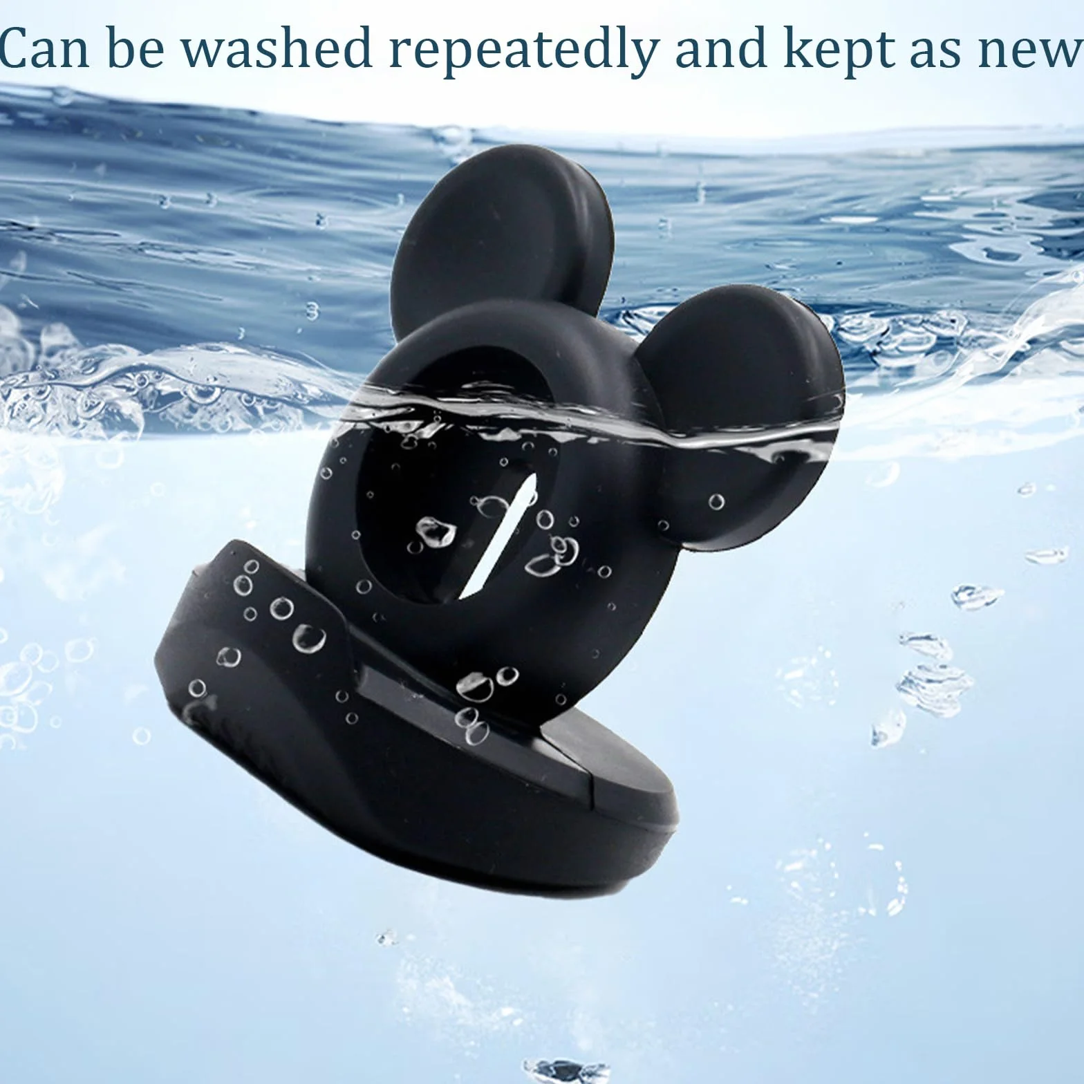 Silikonowy stojak na ładowarkę do Apple Watch, kompatybilny z Apple Watch Series Ultra2/Ultra/10/9/8/SE2/7/6/SE/5/4/3/2/1Cute iWatch Charging Dock, obsługuje stolik nocny (czarny)