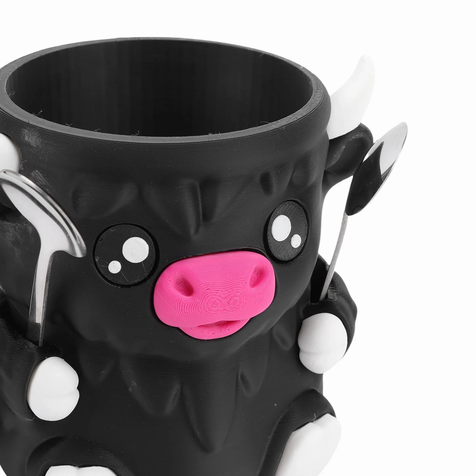 Bewinner Uroczy Uchwyt na Kufel lodowy. Izolowane ściany z Motywem Krowy Rasy Highland dla Entuzjastów Lodów (BLACK)