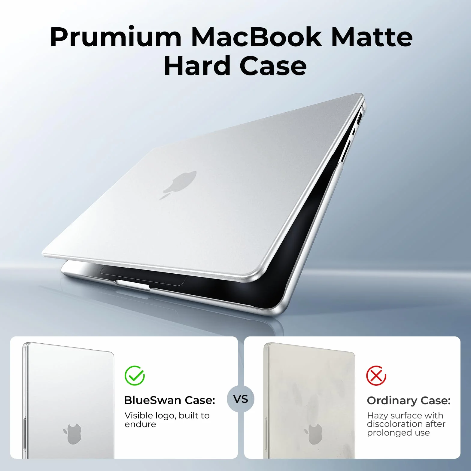 BlueSwan Etui Kompatybilne Z Macbook Pro 16" cali 2026 2024-2021 M5 M4 M3 M2 M1 Pro Max, A3428 A3429 A2485 A2780 A2991, ultracienkie matowe twarde etui ochronne do MacBook Pro 16, przezroczyste