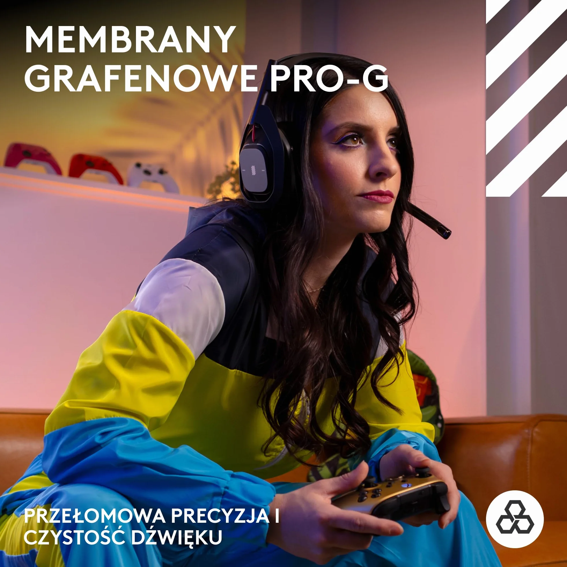 Logitech G Astro A50 + stacja bazowa (5. generacja), PRO-G GRAPHENE, przełączanie 3 systemów, USB-C do Xbox, PS5, PC/Mac lub Nintendo Switch, Bluetooth — Czarny