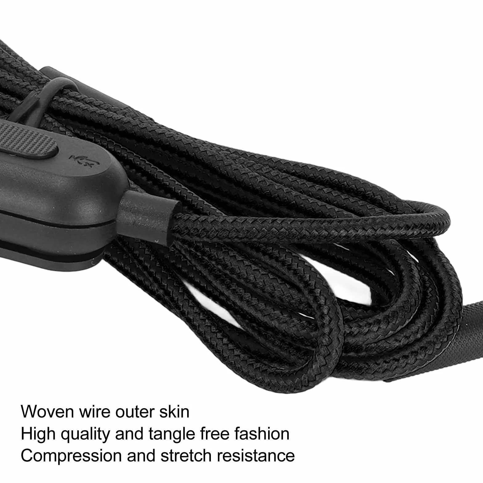 Tkany kabel do słuchawek do gier, z regulacją głośności i przełącznikiem wyciszenia, zamiennik kabla audio Aux, kompatybilny z G Pro G Pro X G433 G233 (czarny)