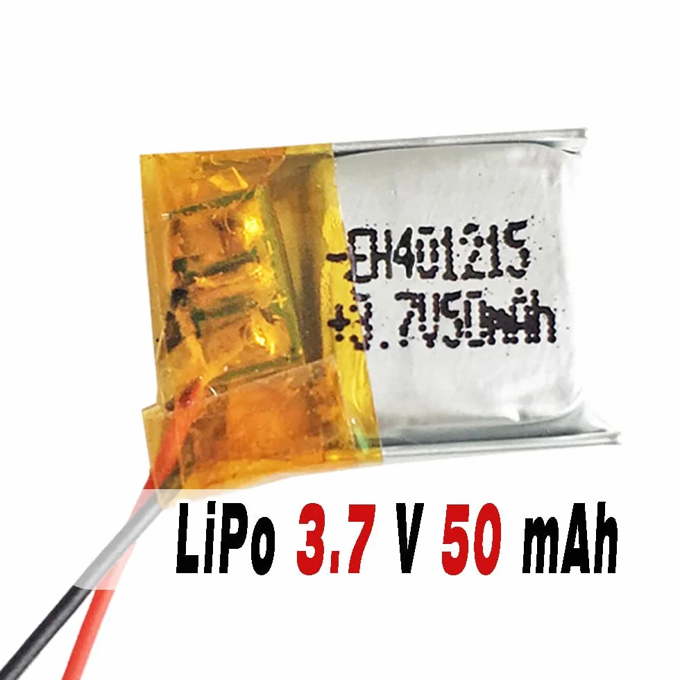 Bateria 401215 LiPo 3.7V 50mAh 0.185Wh 1S 5C Liter Energy Battery Akumulator dla Elektroniki ładowalny litowy polimerowy telefon - Nie nadaje się do sterowania radiowego 17x12x4mm (50mAh|401215)