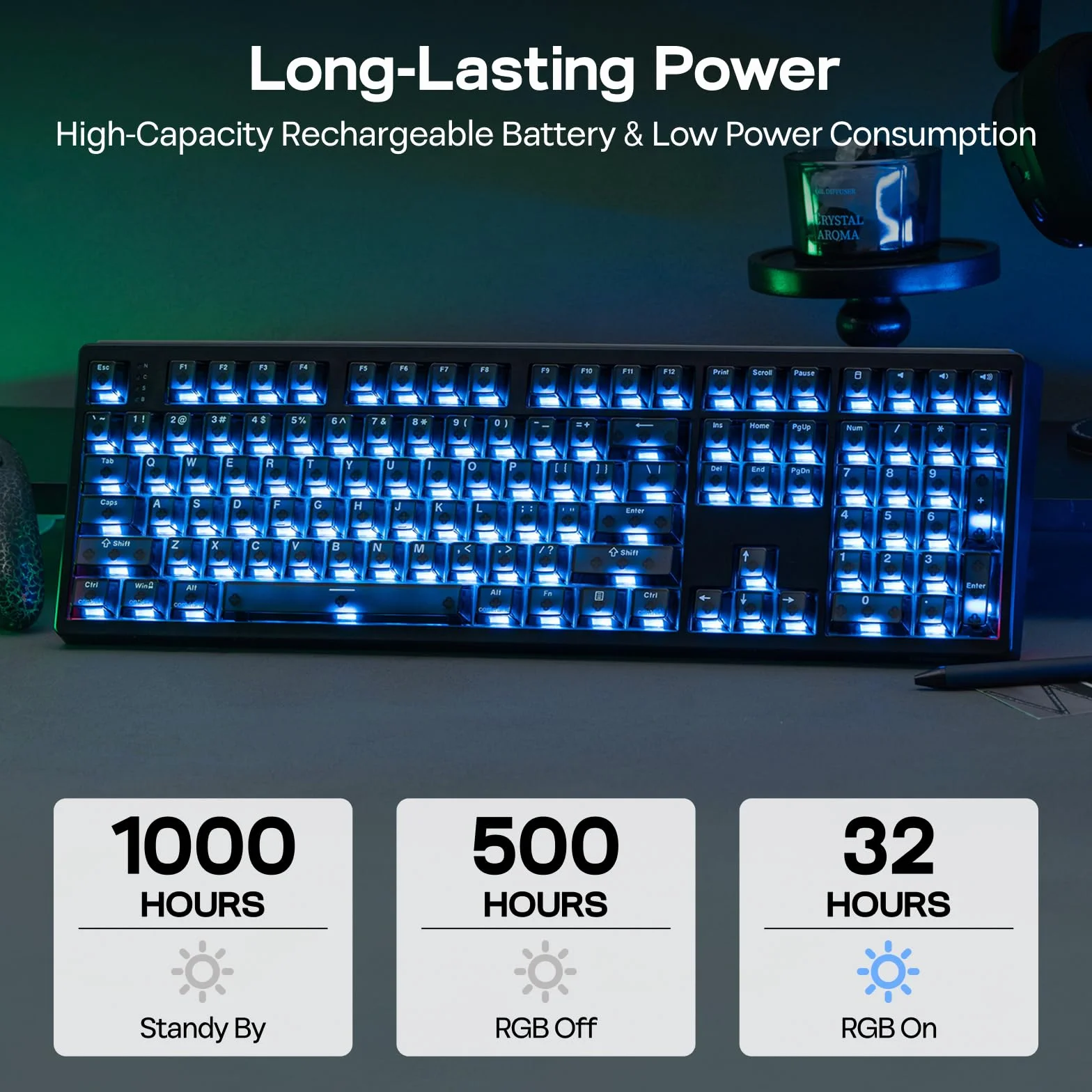 EPOMAKER HE108 Bezprzewodowa klawiatura do gier, zapytania 8K i 10000 mAh, SOCD i DKS, duża klawiatura magnetyczna Halla z szybkim zwalnianiem, niestandardowy sterownik, RGB, PBT, QWERTY (czarna)