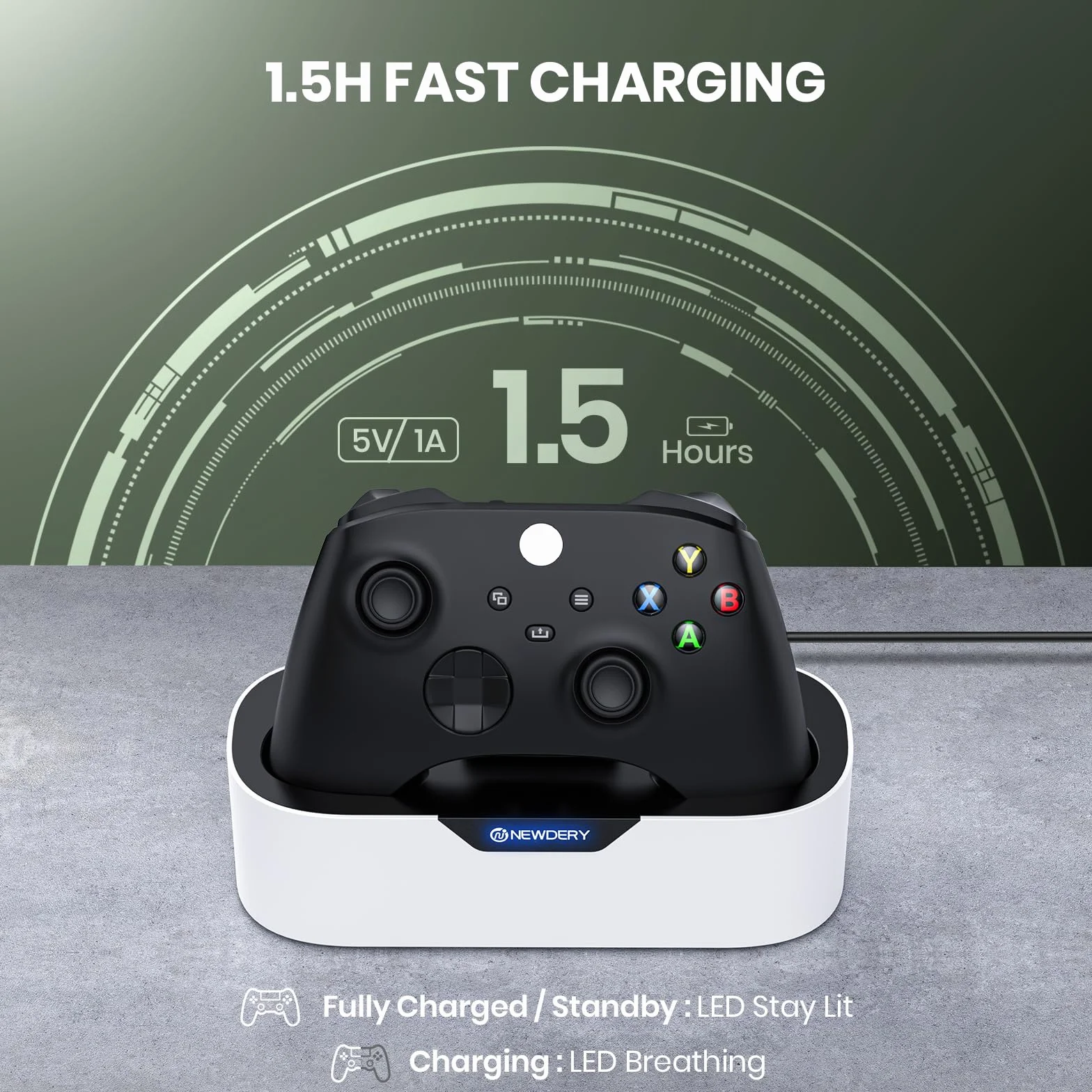 NEWDERY Solo Charger Station do kontrolerów bezprzewodowych Xbox One/Series X|S